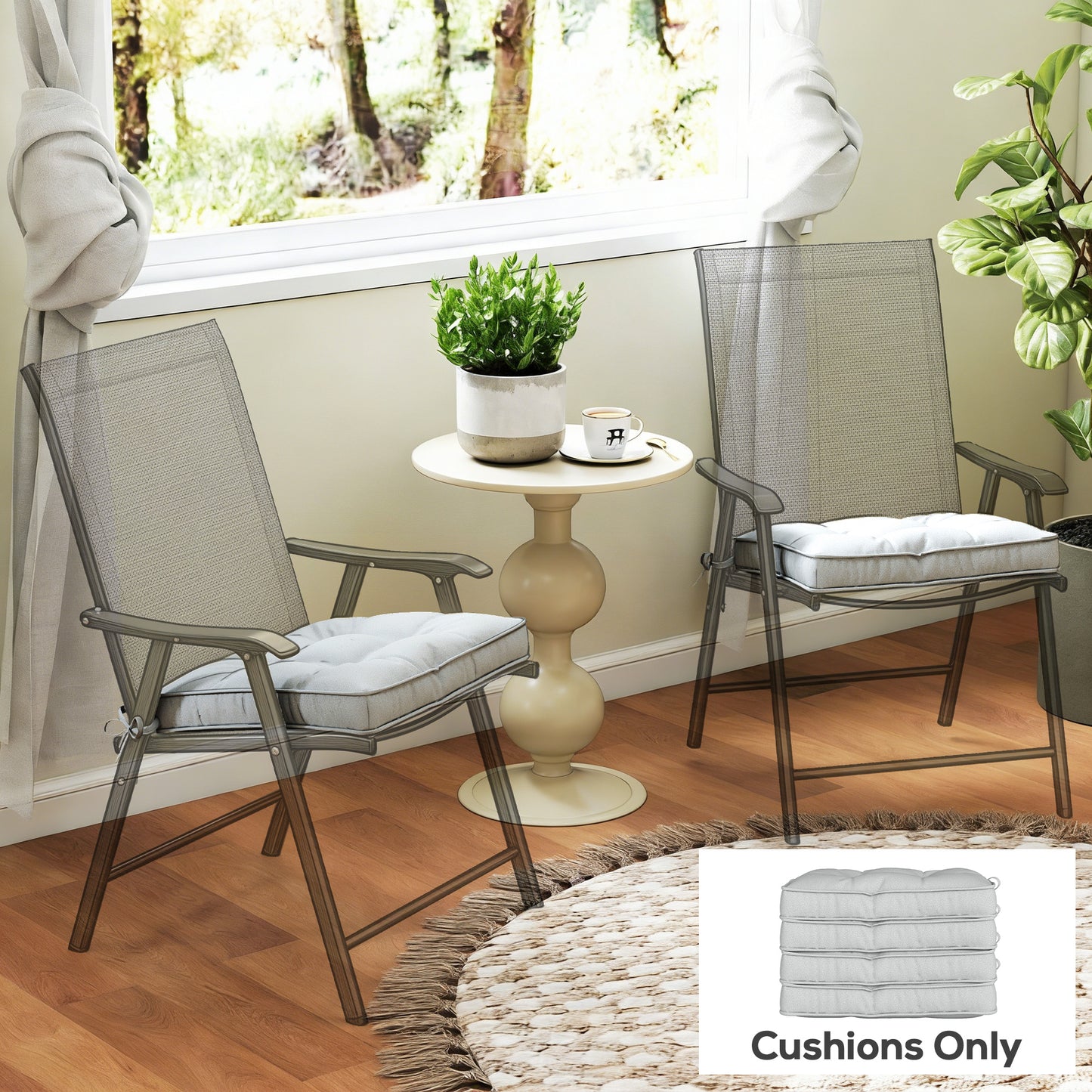 Garden Seat Cushion with Ties