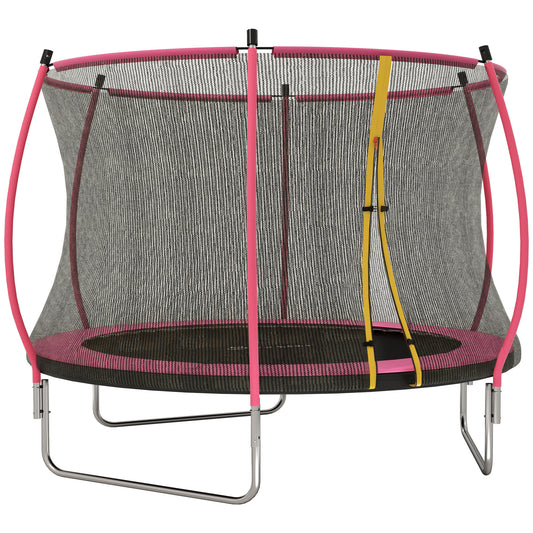 10ft Outdoor Trampoline with Enclosure Net, Spring Cover