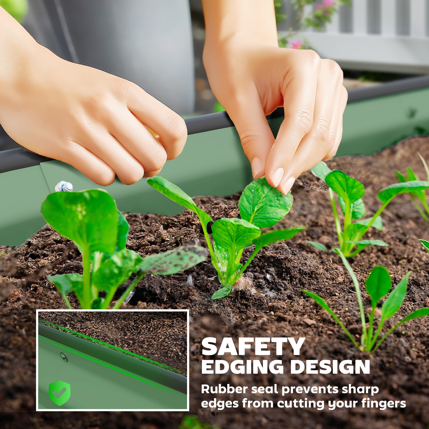 Set of Two 181 x 93cm Steel Planters
