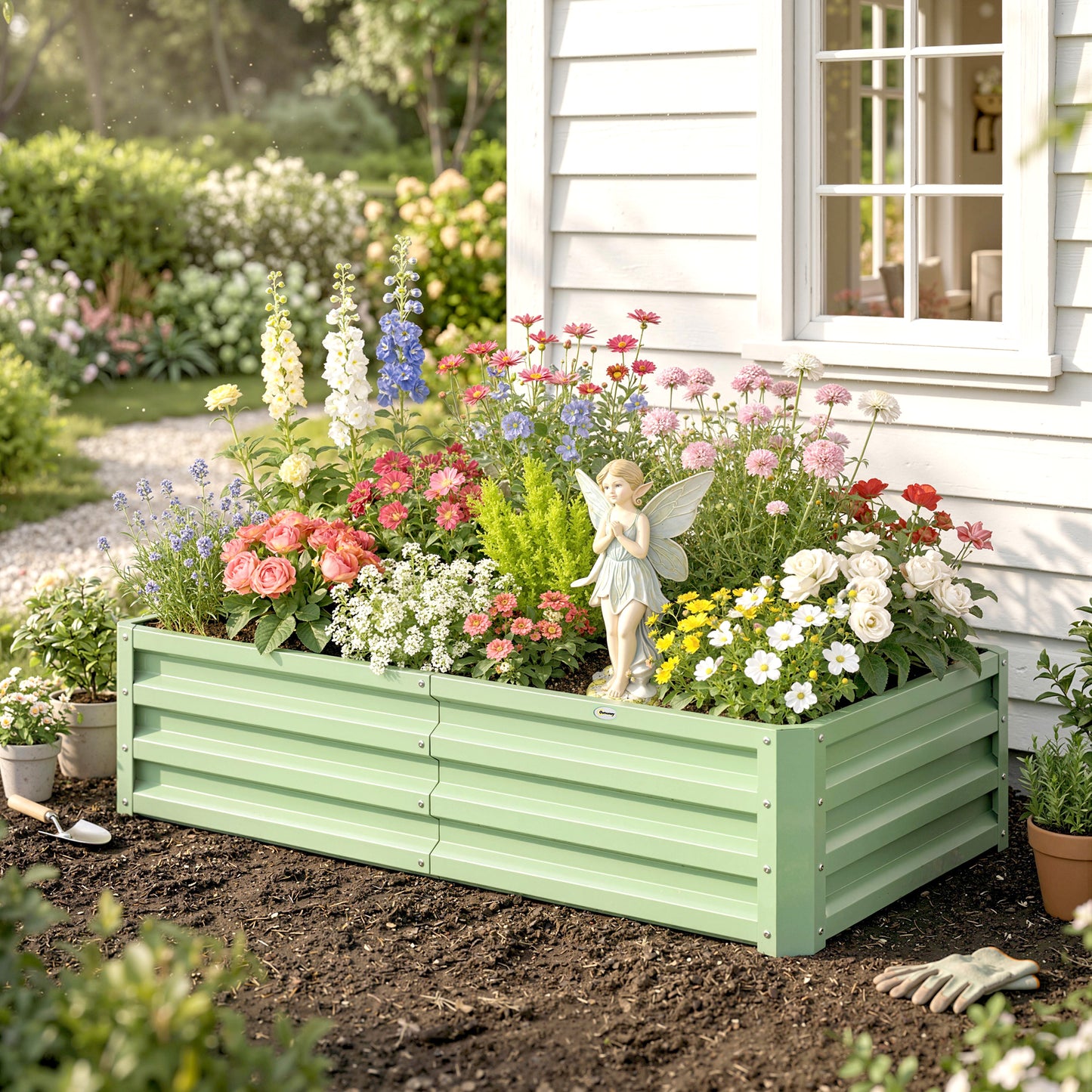 Raised Beds for Garden, Galvanised Outdoor Planters