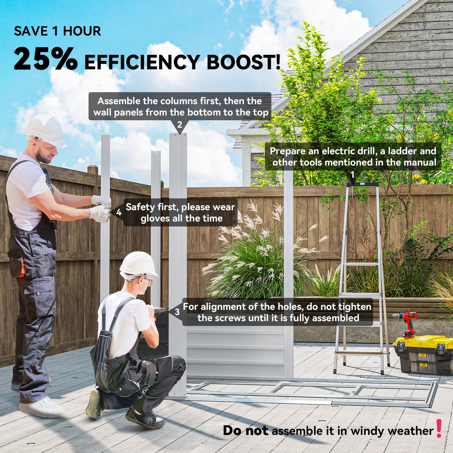 7 x 4ft Garden Shed, Easy to Assemble