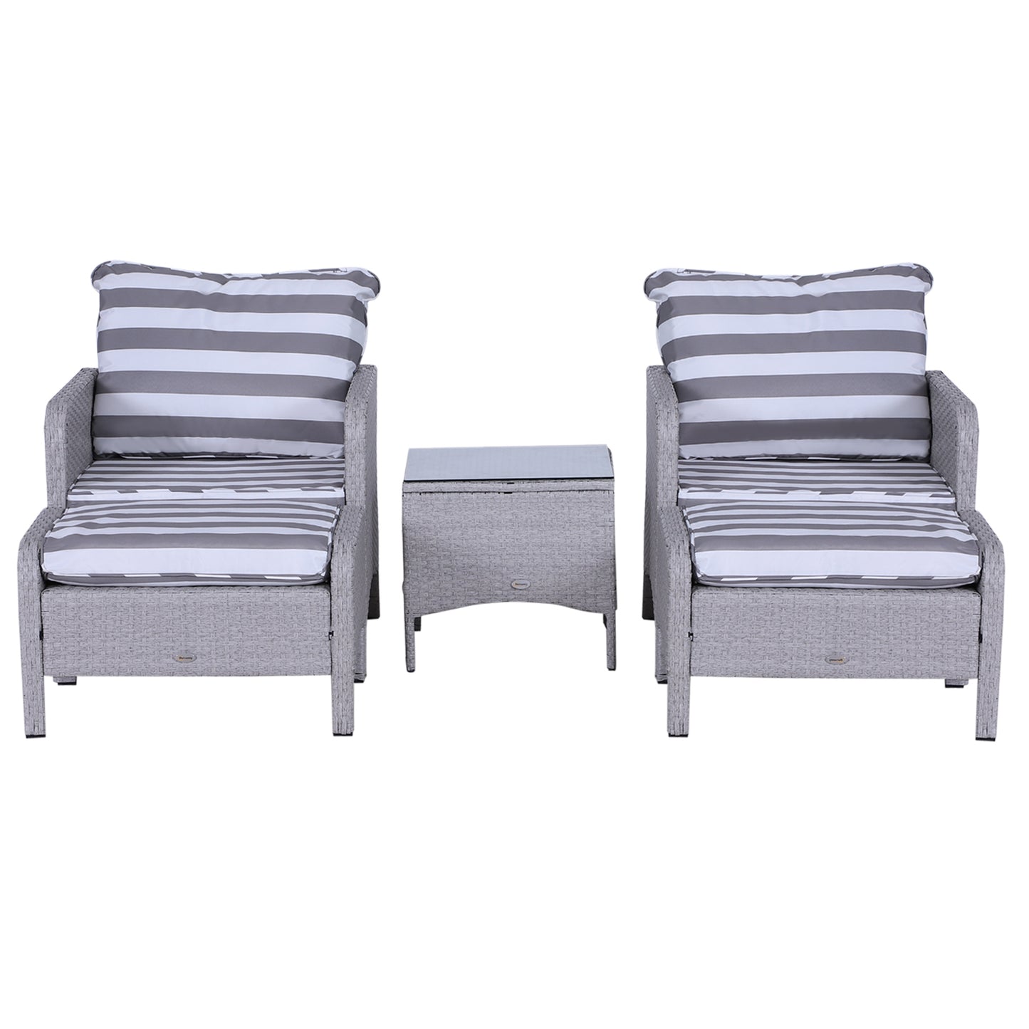 5 Pieces PE Rattan Garden Furniture Set