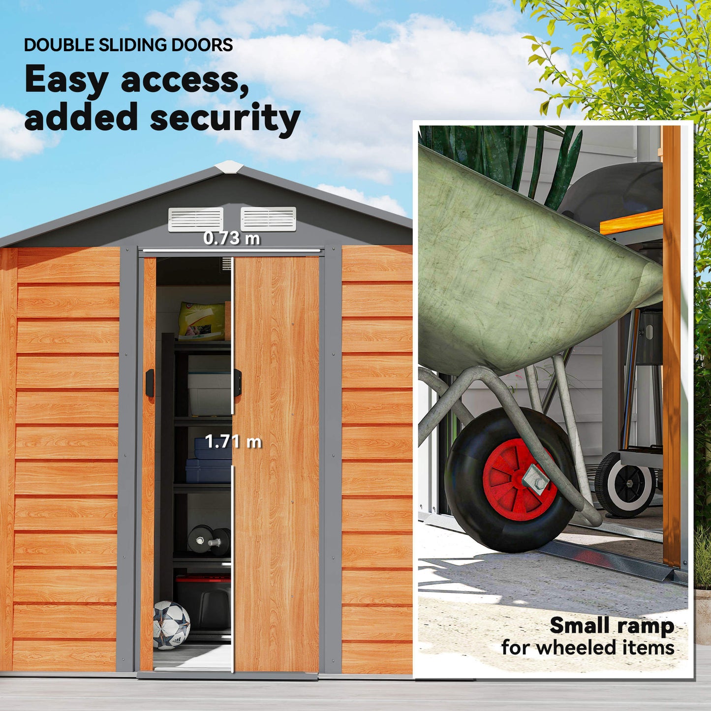 6.5 x 5ft Metal Garden Shed