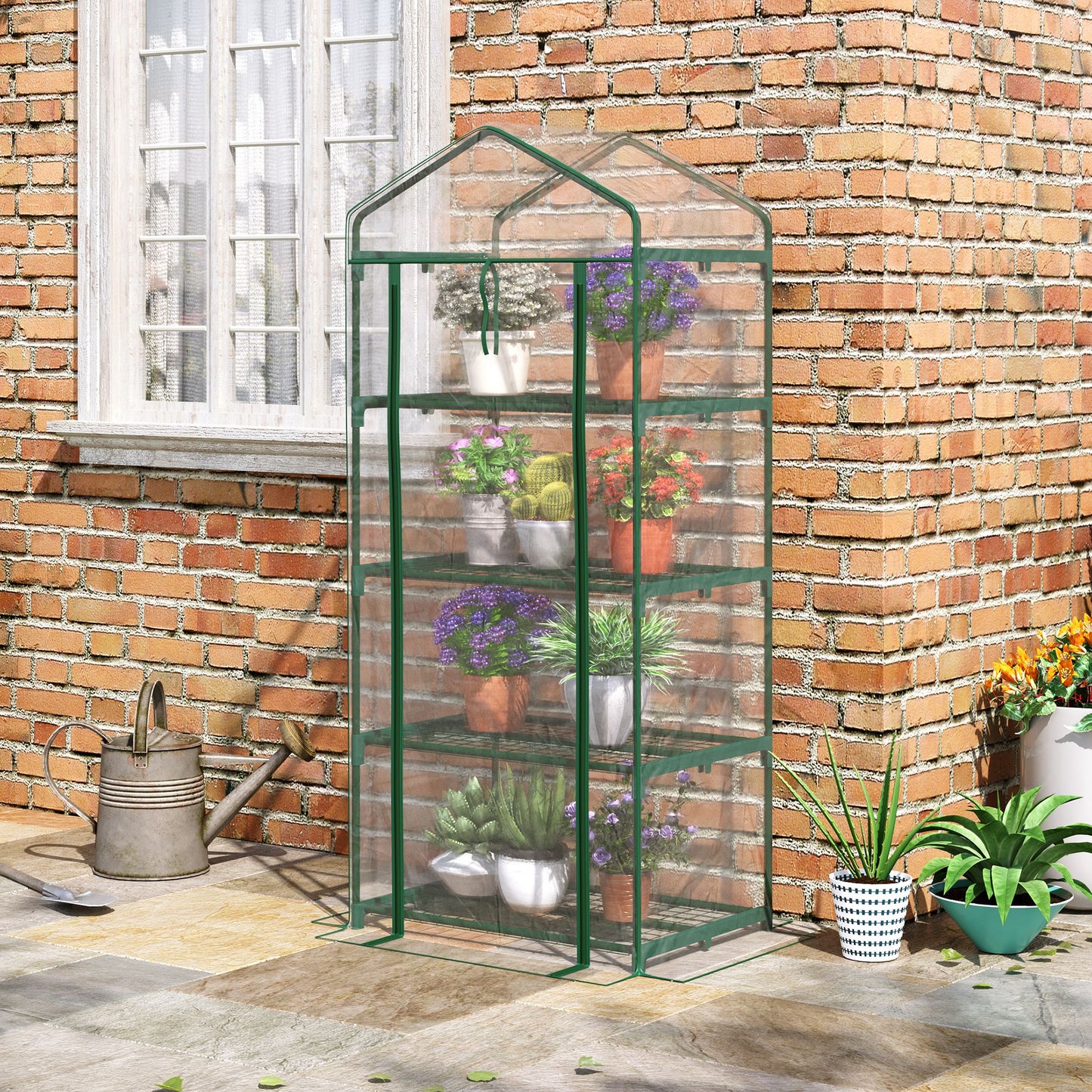 4 Tiers Mini Portable Greenhouse Compact Plant Grow Shed Metal (1)