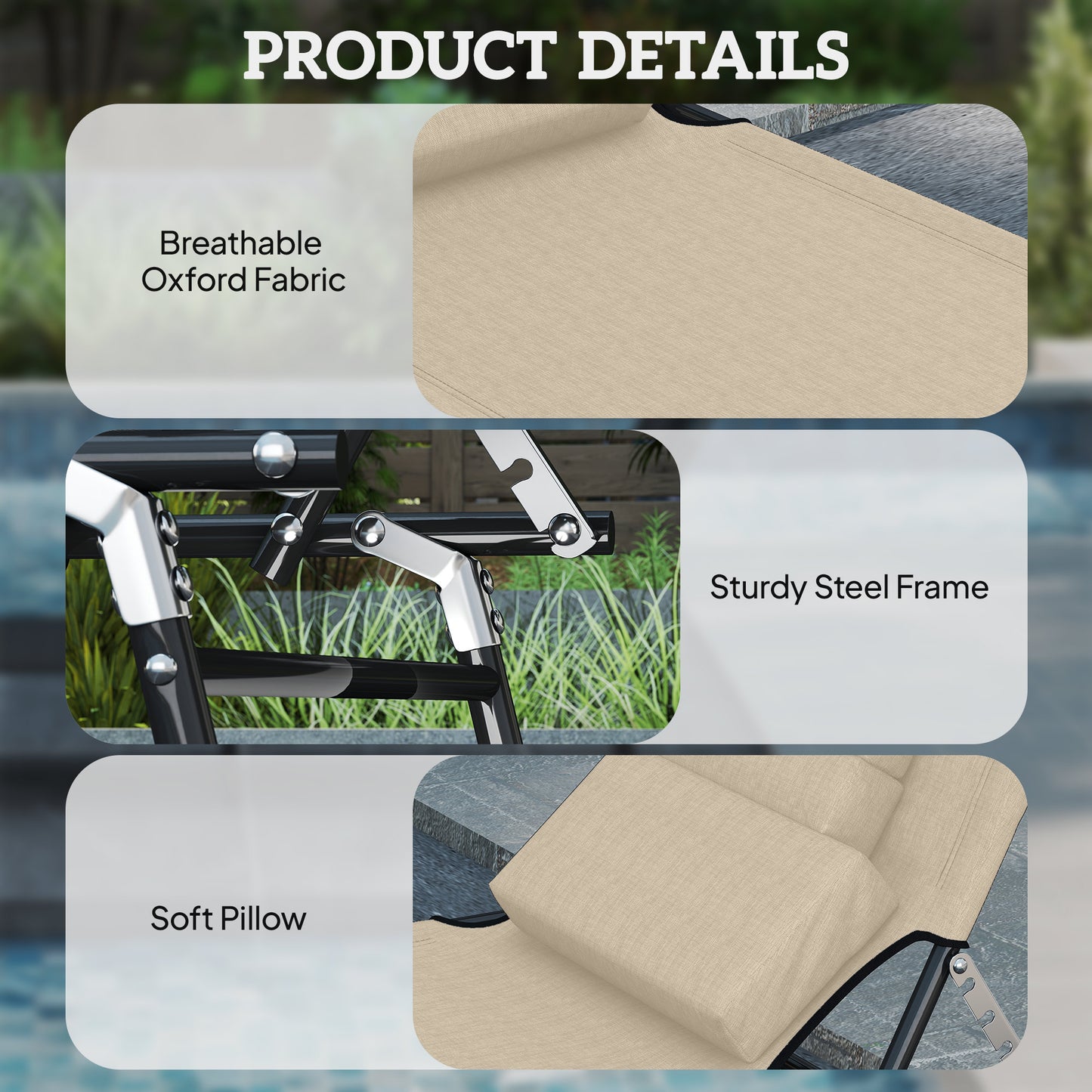Folding Sun Lounger with Face Hole