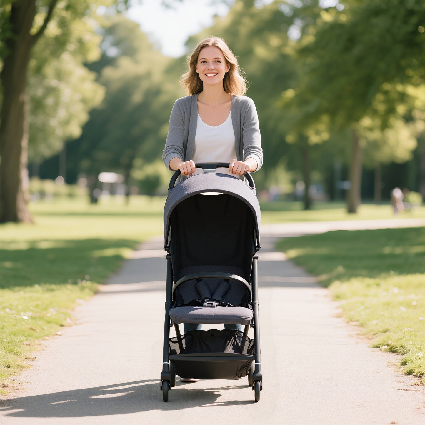 Travel Stroller, Lightweight Pushchair, Compact Buggy with Canopy