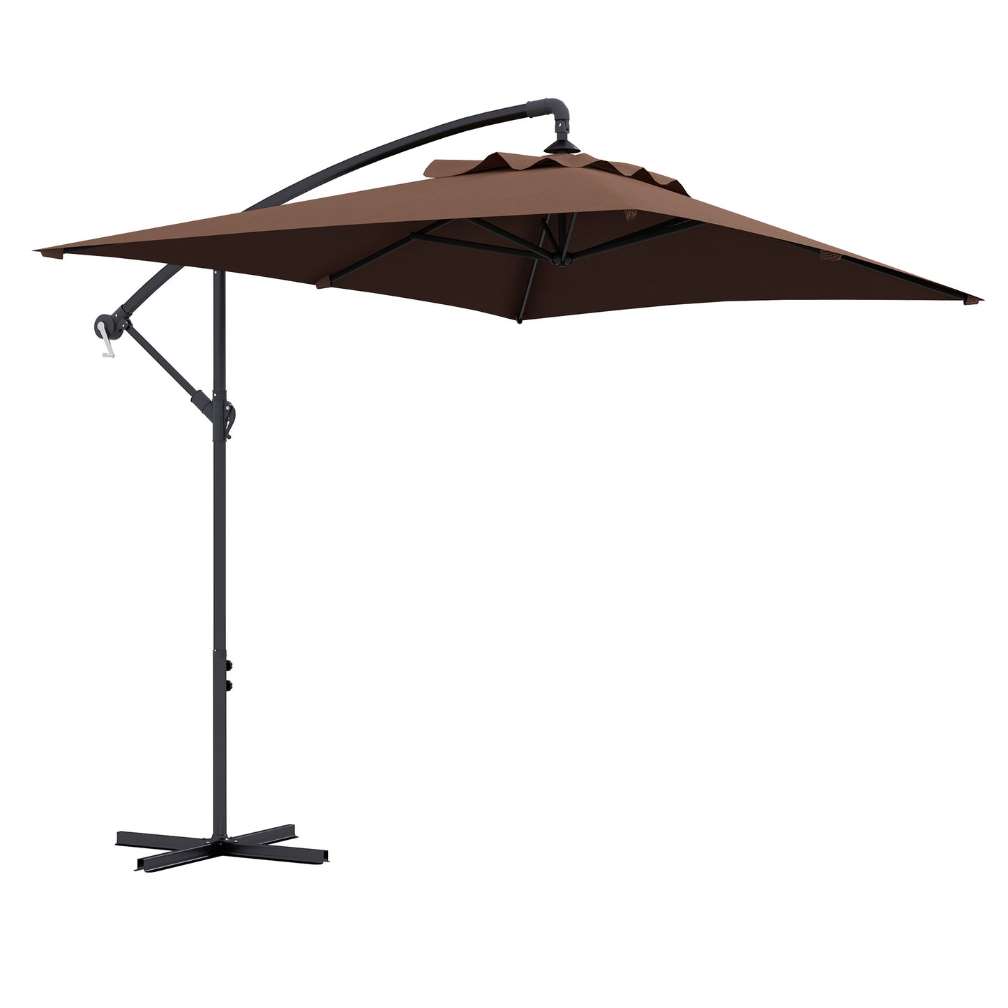 3m Square Canopy Cantilever Parasol, with Cross Base