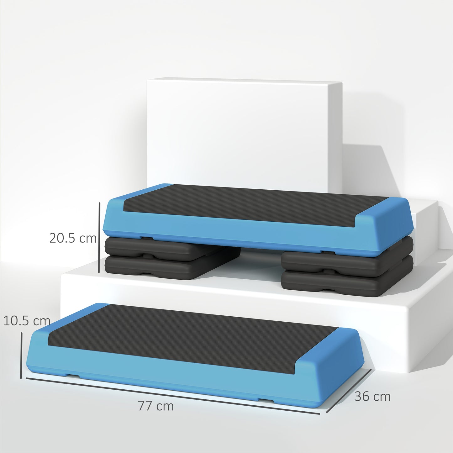Adjustable Fitness Stepper, with Non-Slip Surface, for Home, Gym