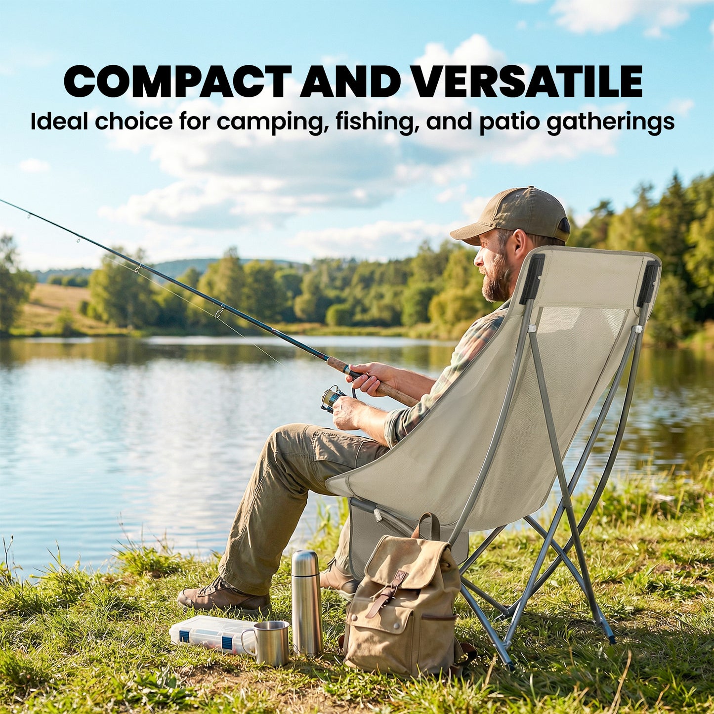 Camping Chair for Adults Heavy Duty Folding Camp Chair