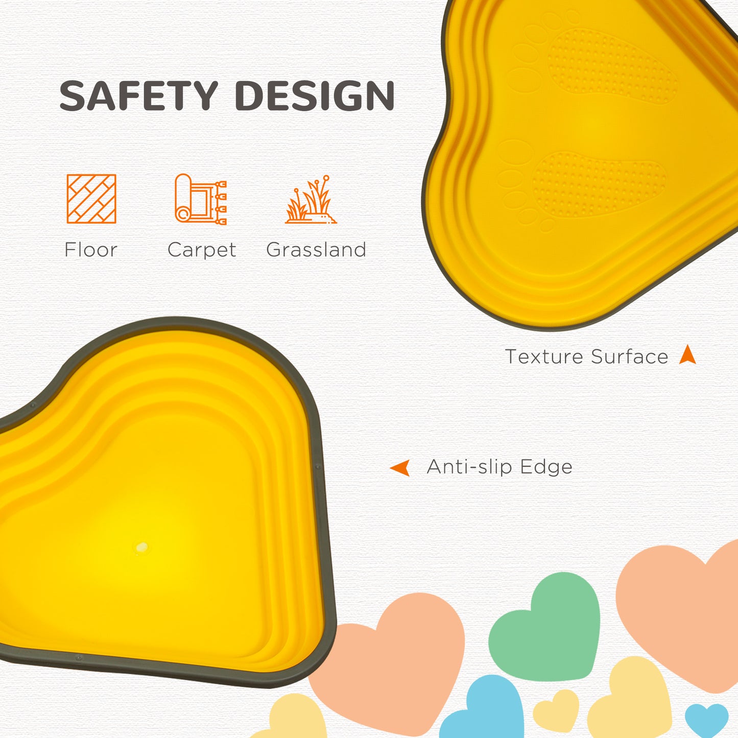 6-Piece Heart-Shaped Kids Balance Stepping Stones and Motor Skills