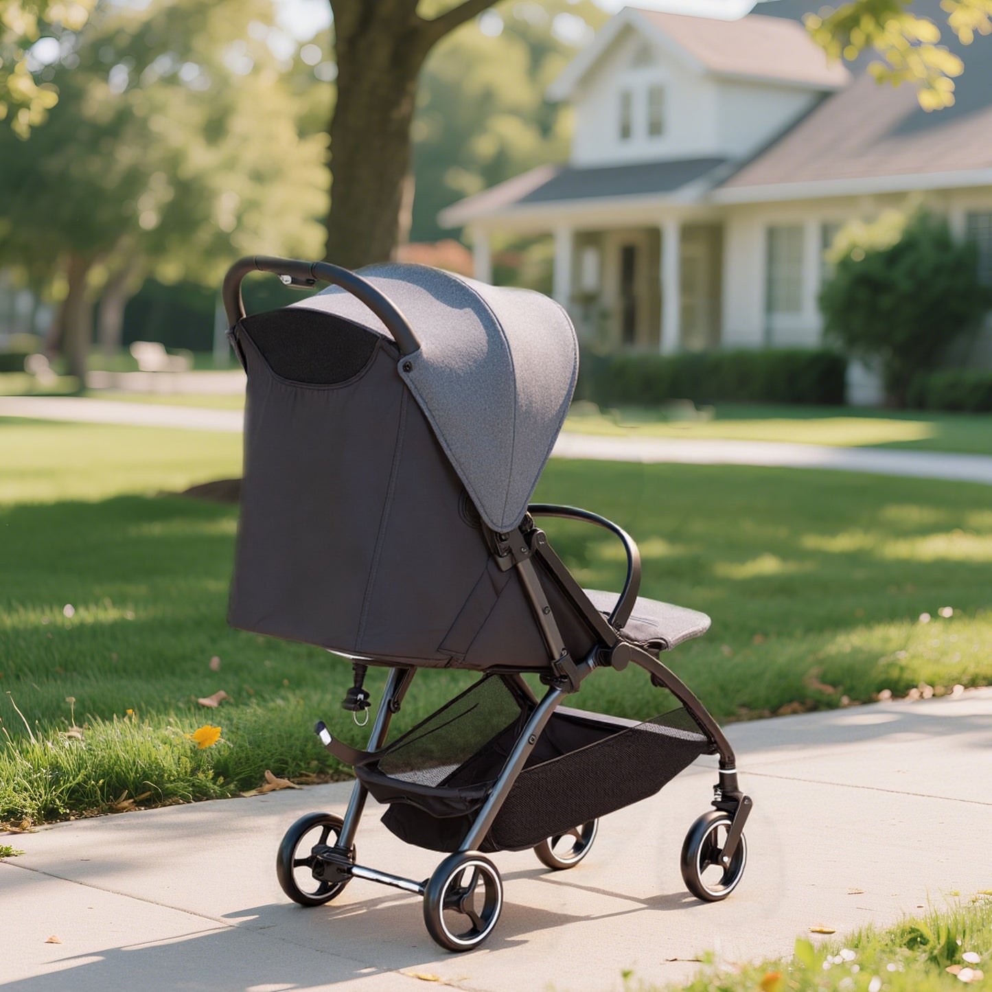 Travel Stroller, Lightweight Pushchair, Compact Buggy with Canopy