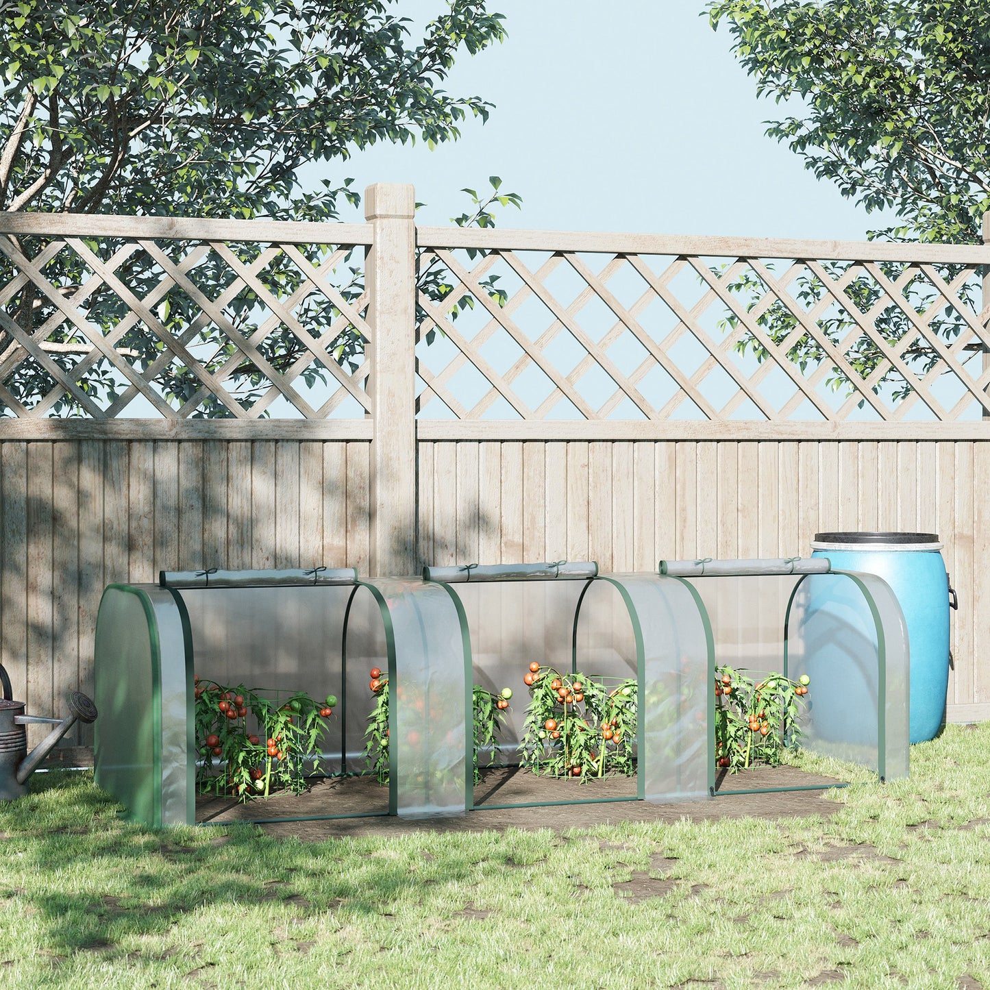 PVC Tunnel Greenhouse Green Grow House Steel Frame