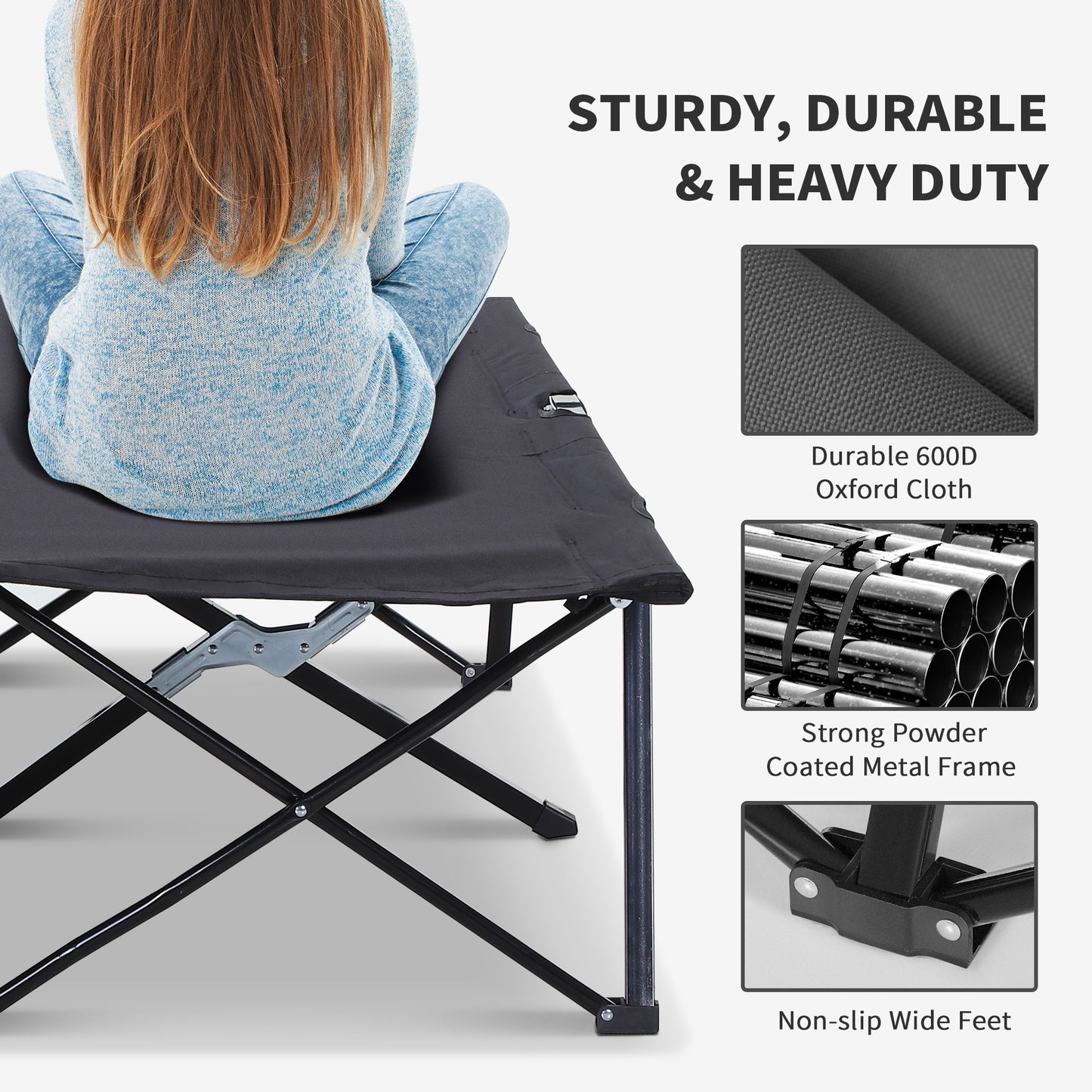 Double Camping Cot Bed, with Bag