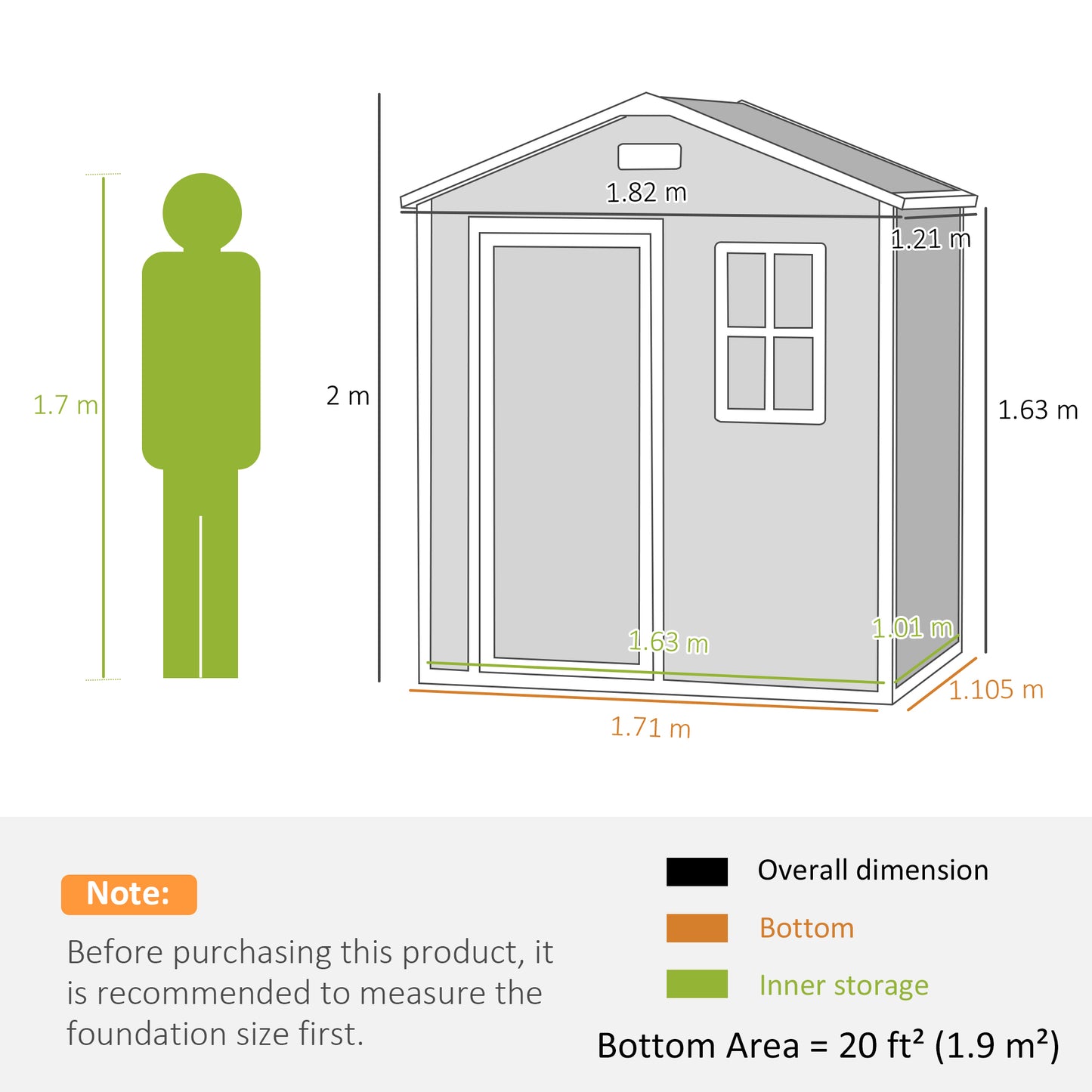 6 x 4ft Plastic Shed with Floor