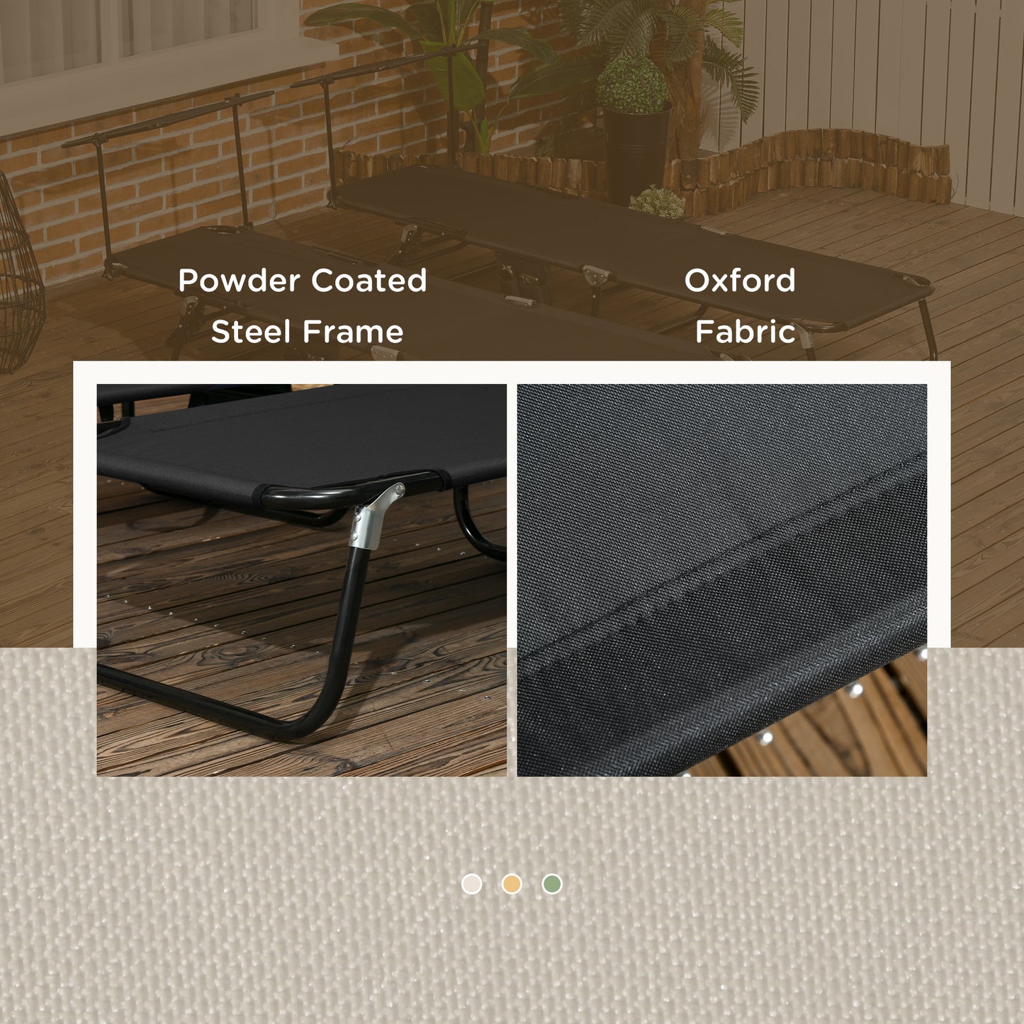 Set of Two Folding Sun Loungers