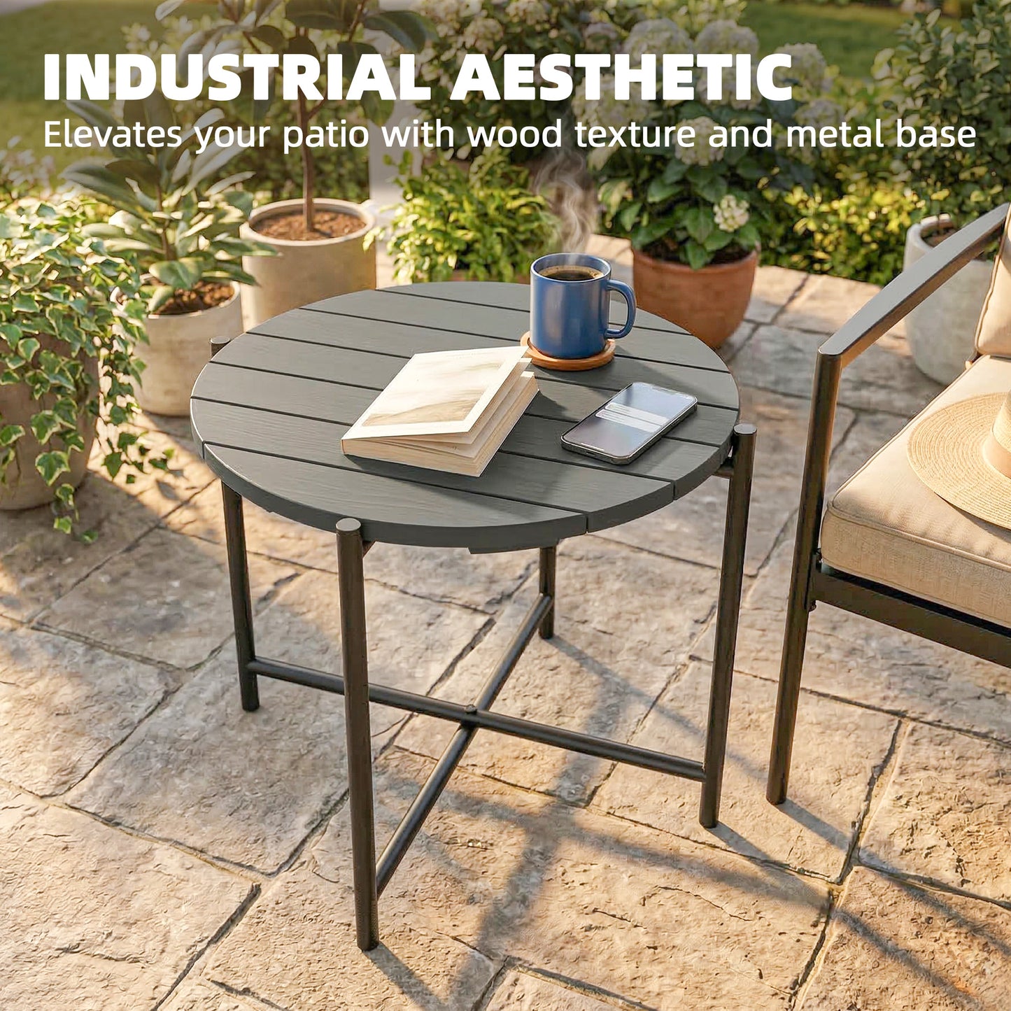54 cm Round Outdoor Side Table