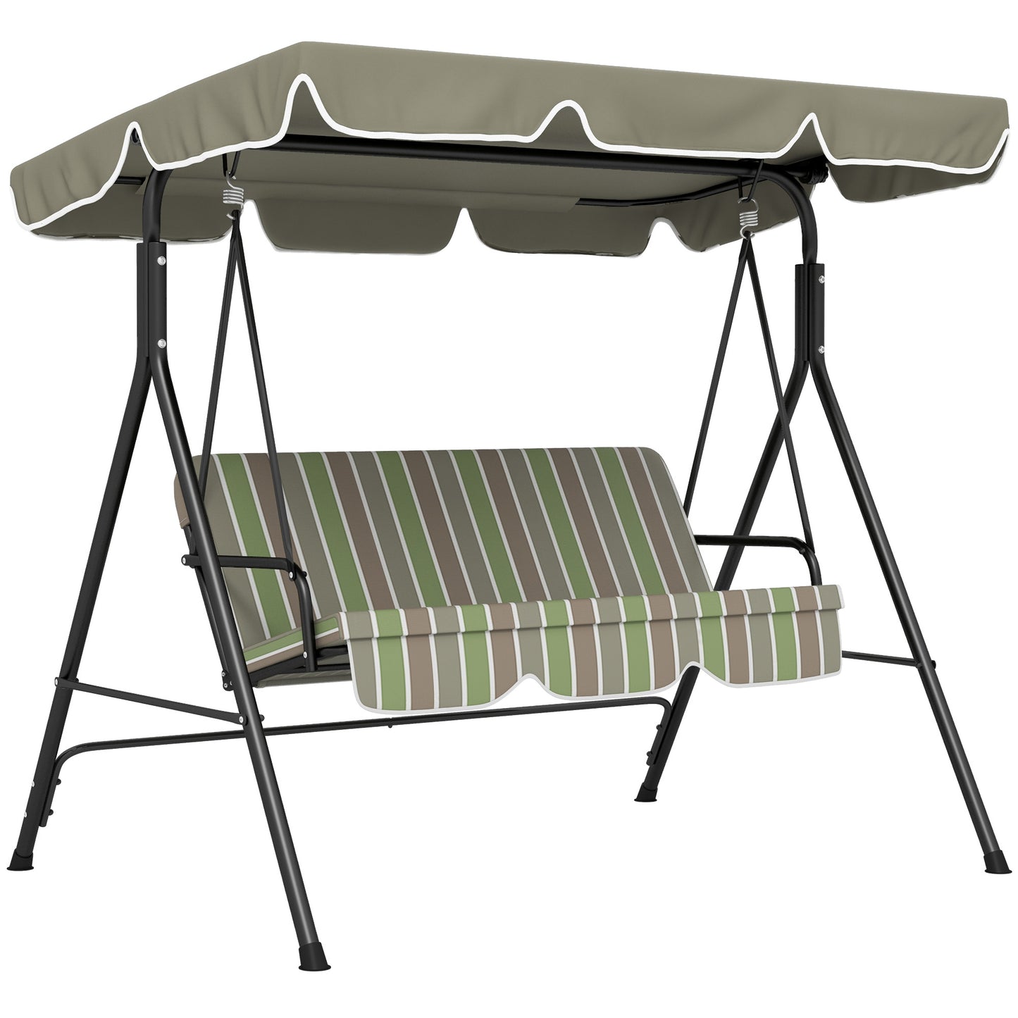 Three-Seater Garden Swing Chair, with Adjustable Canopy