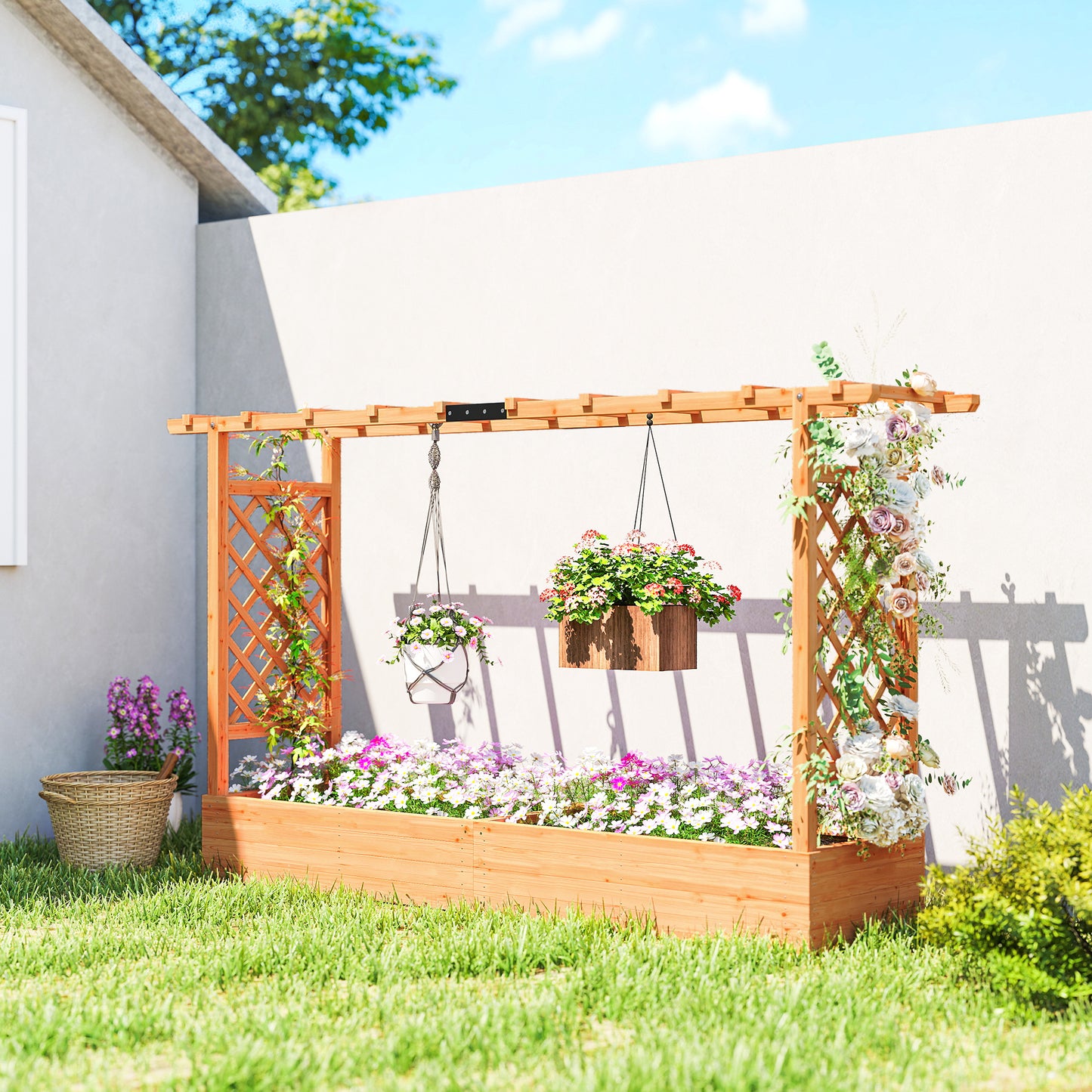 Raised Planter with Trellis