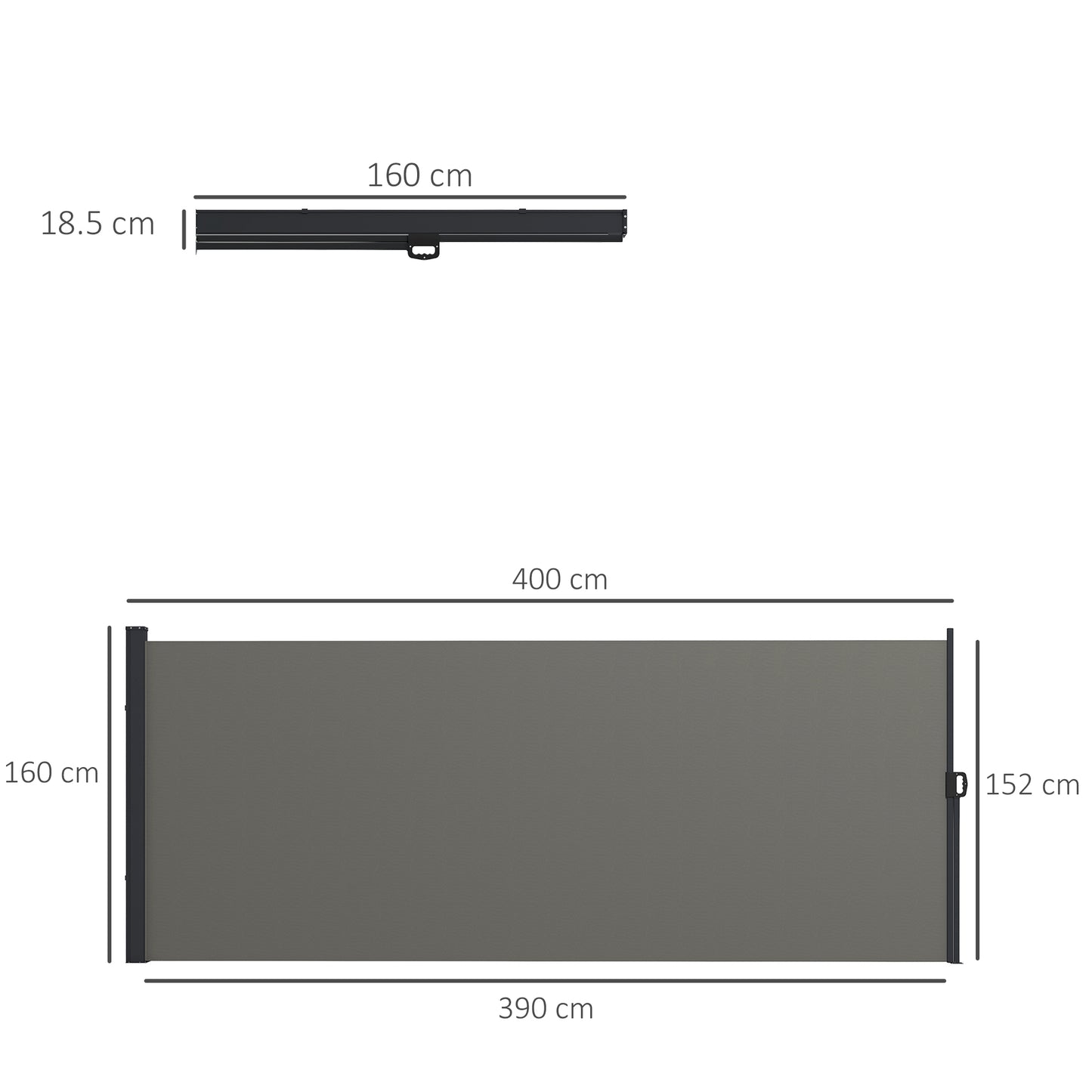 Retractable Side Awning, Outdoor Privacy Screen for Garden, Hot Tub (1)