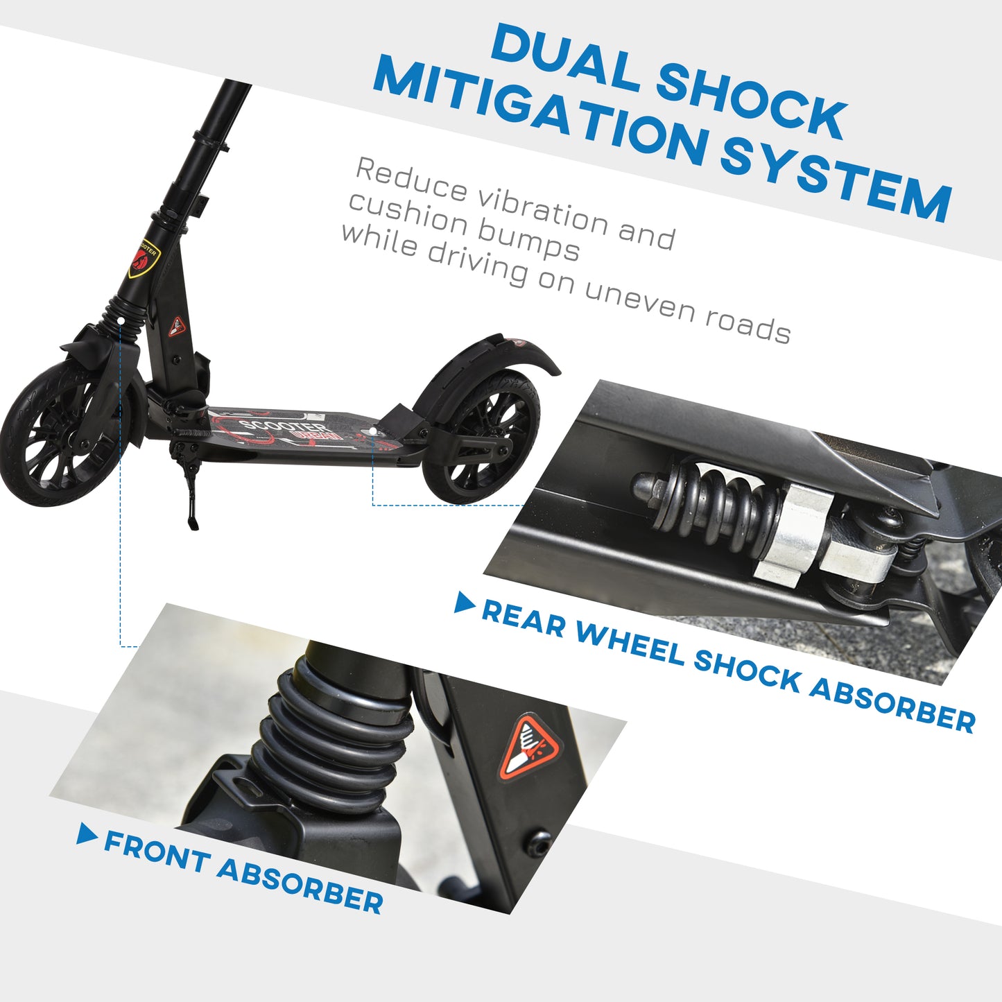 Adult Teens Kick Scooter Foldable Height Adjustable Aluminium Ride