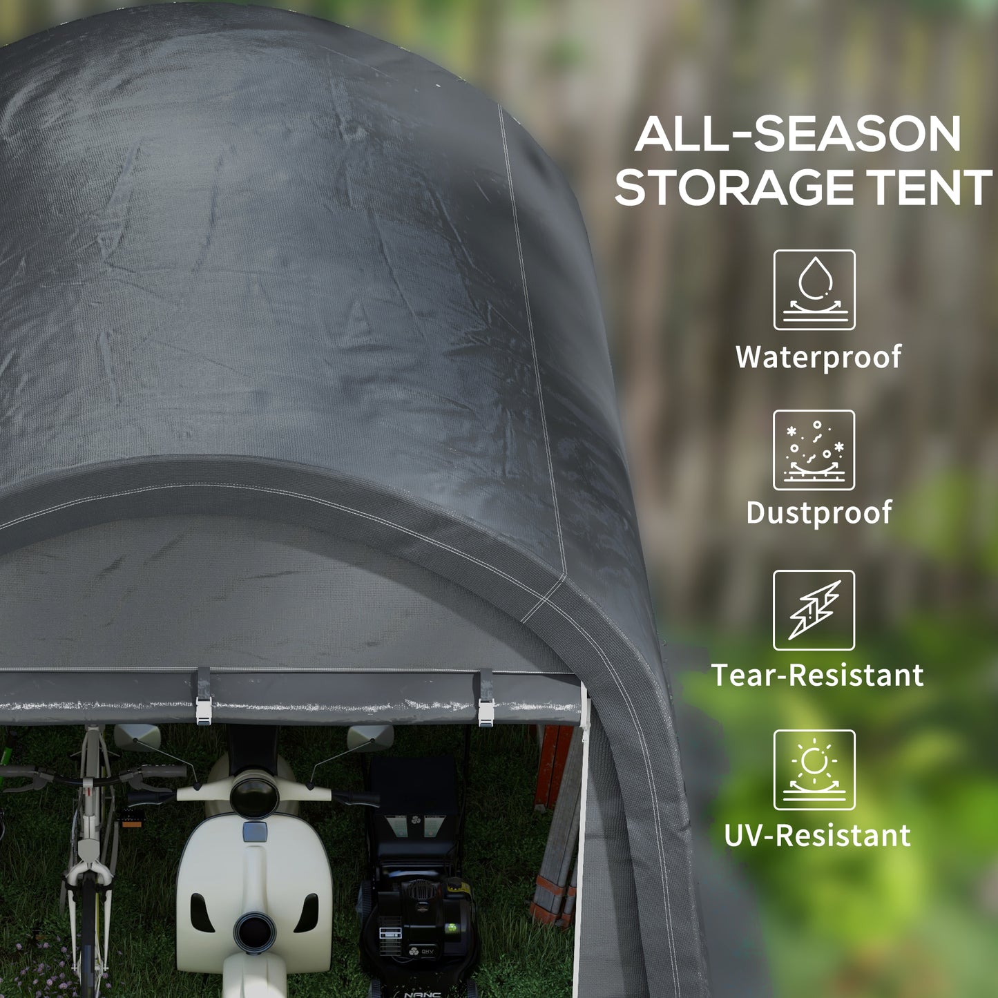 3 x 3(m) Garden Storage Tent, Heavy Duty Outdoor Shed