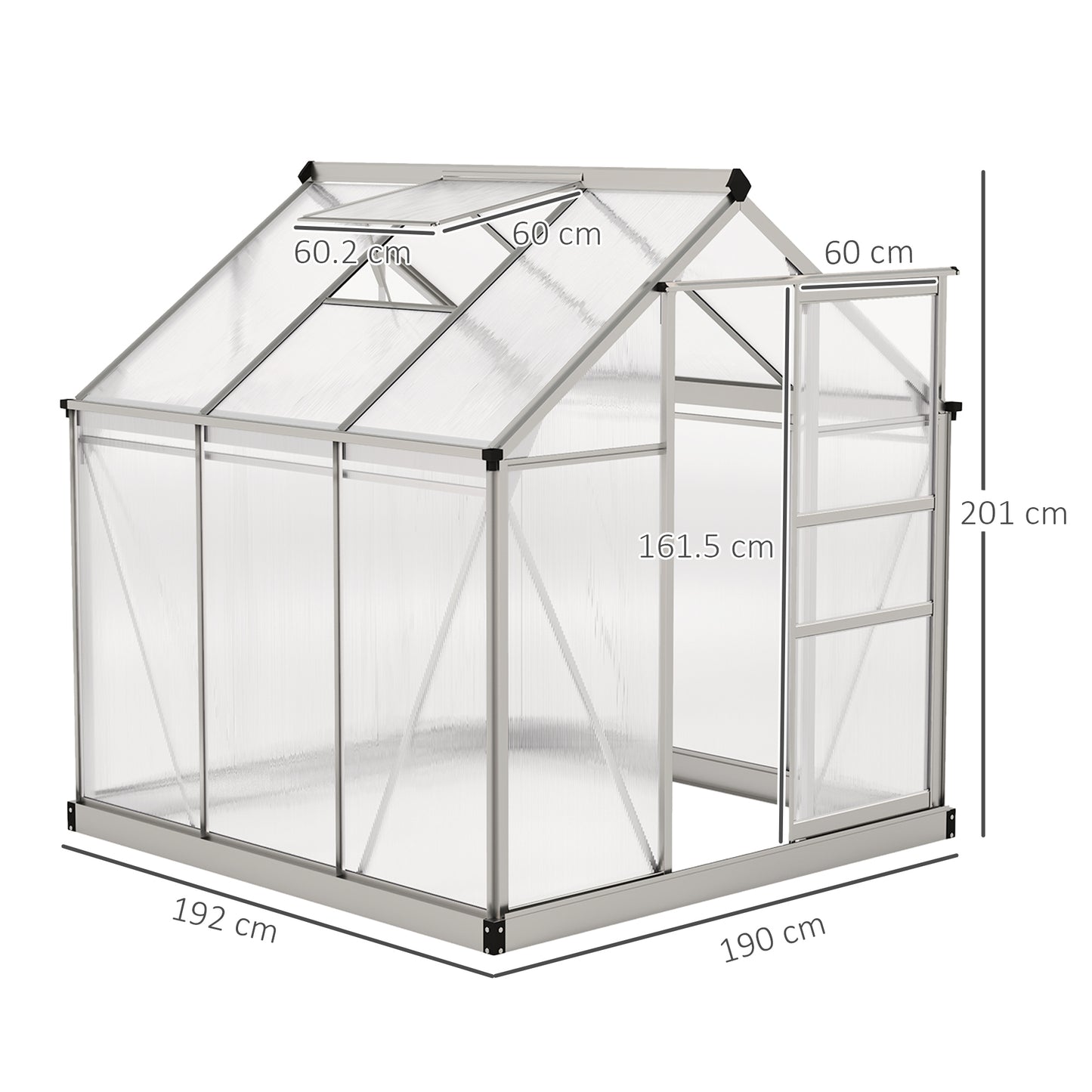 6 x 6ft Polycarbonate Greenhouse (2)