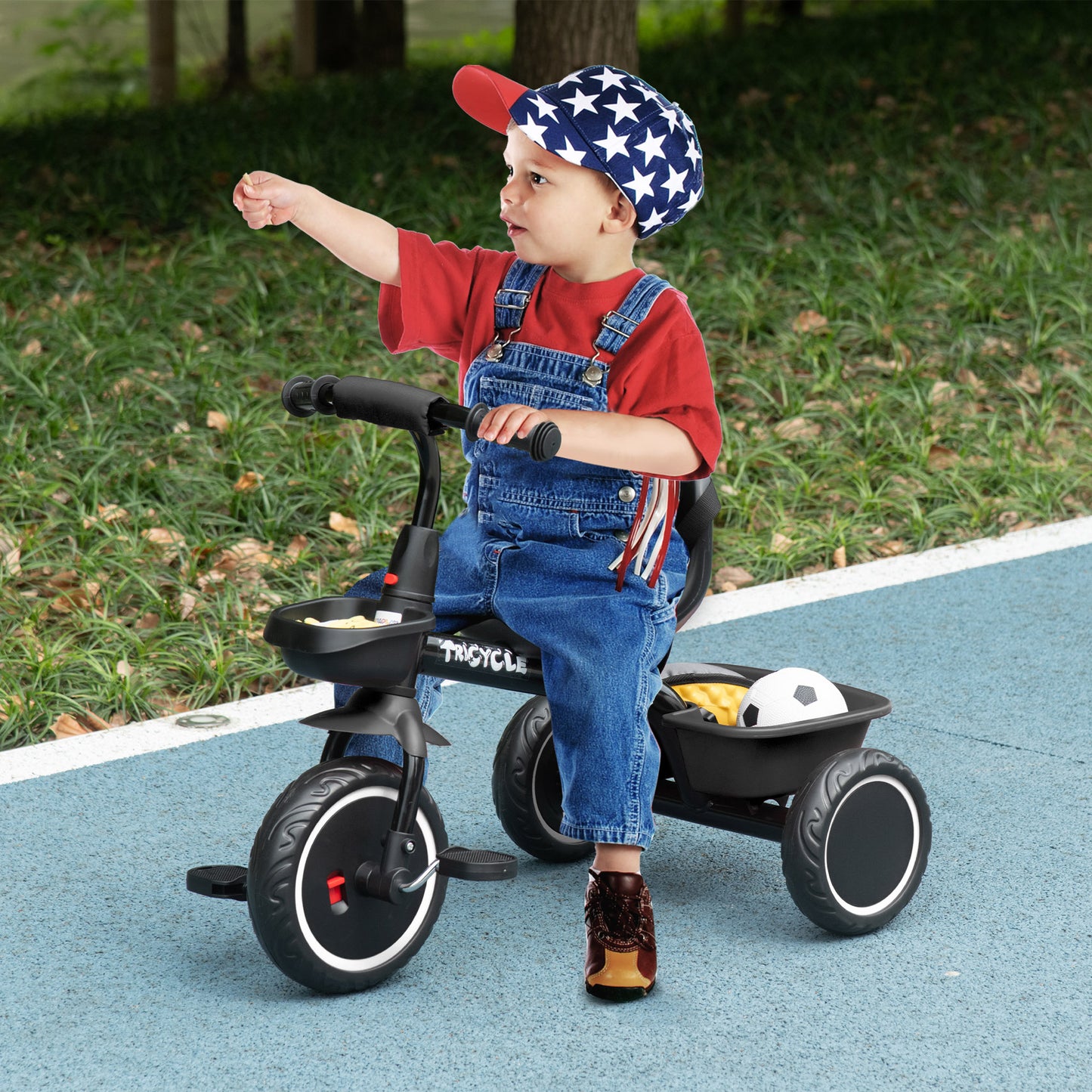 Kids Trike for 2-5 Years with Adjustable Seat, Pedal, Baskets