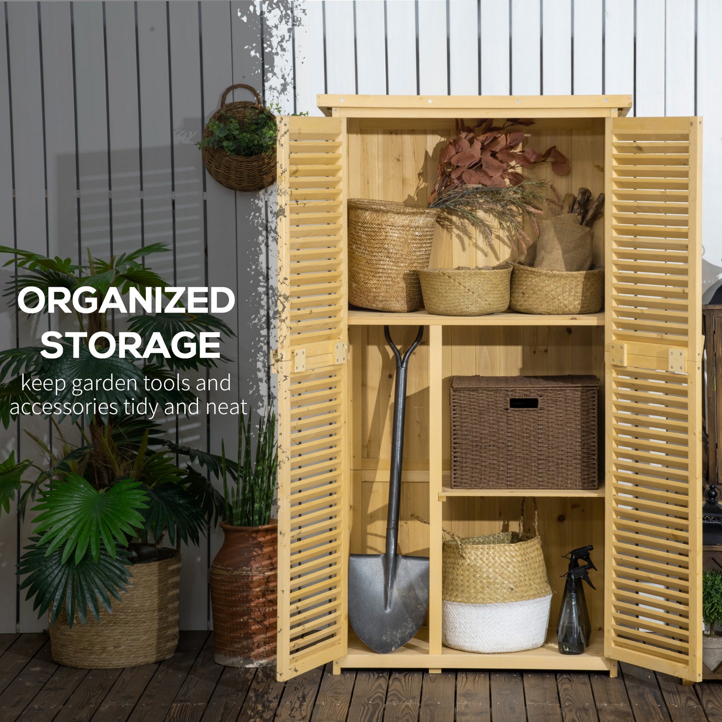 87 x 47 x 160cm Wooden Garden Shed