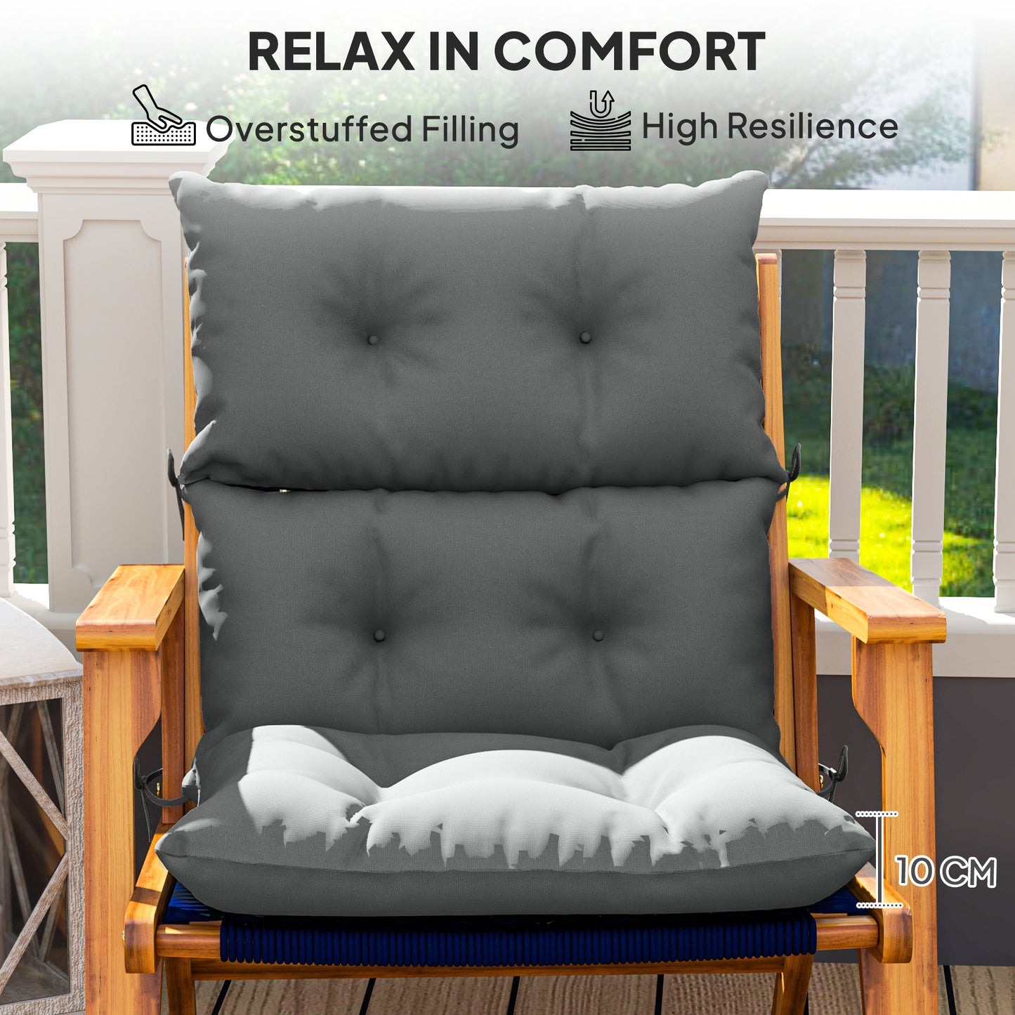115 x 56cm Rocking Chair Padded Seat Cushion