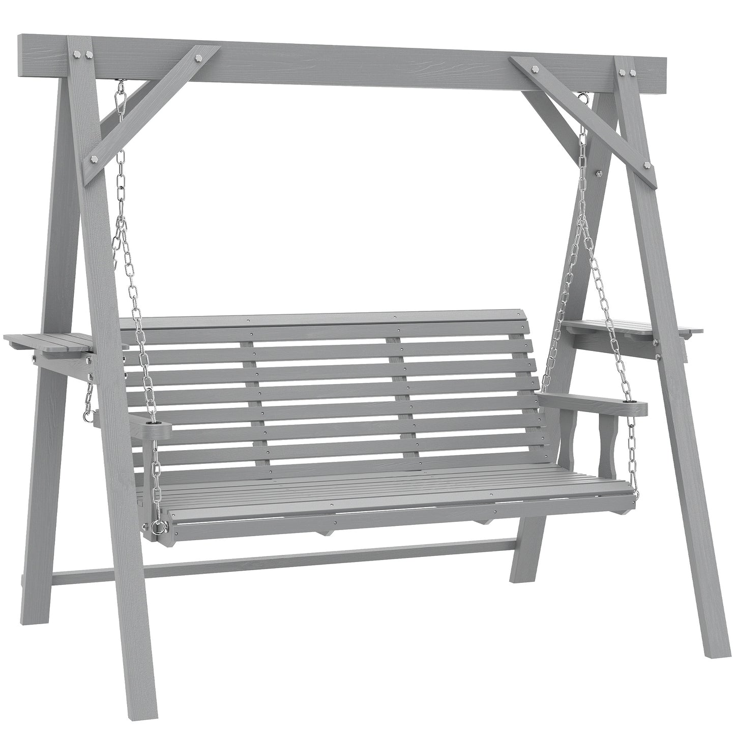Three-Seater Wooden Swing Bench