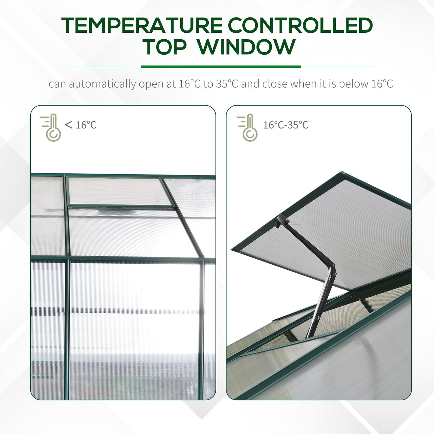 6x8 FT Polycarbonate Greenhouse with Base and Raised Bed