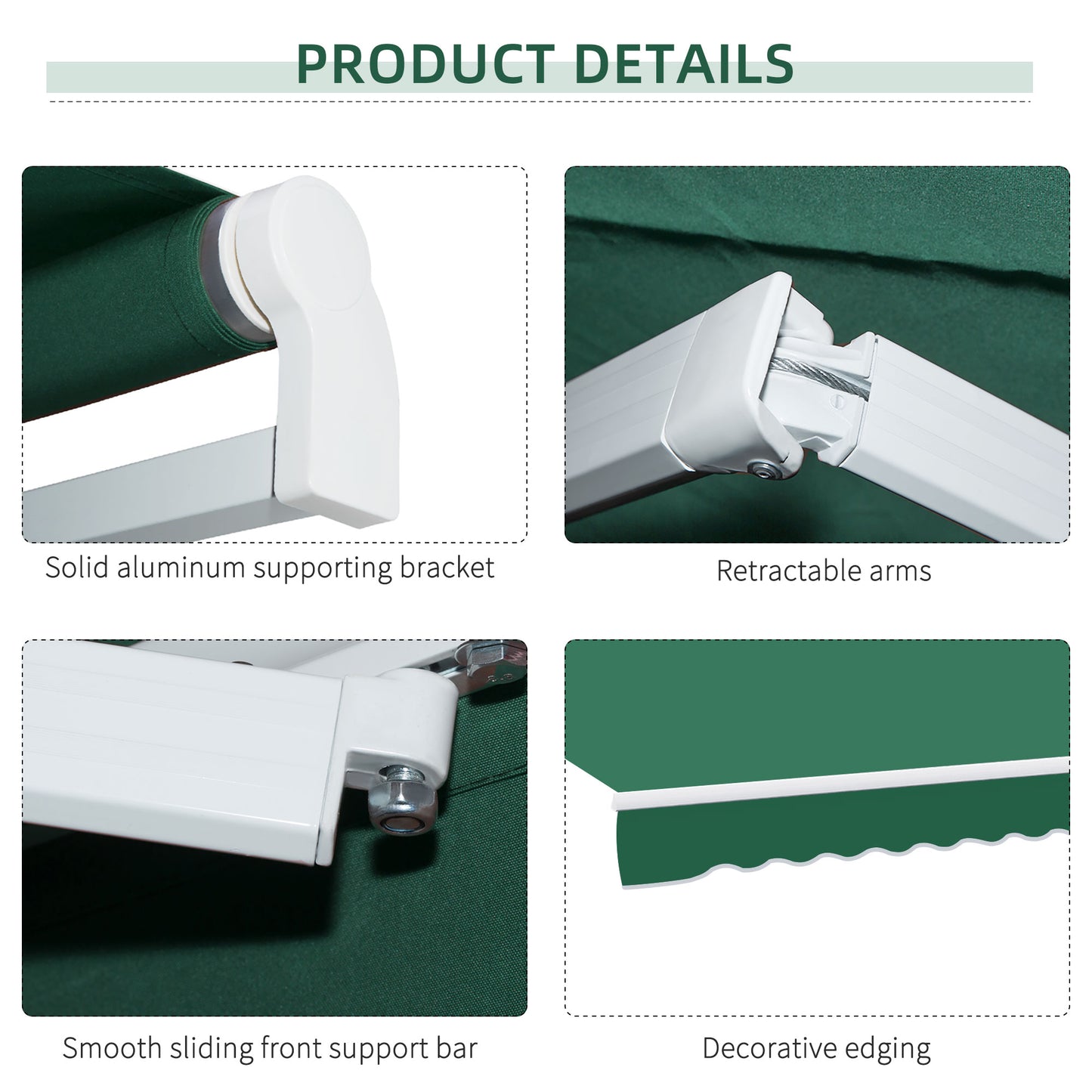 Manual Retractable Awning, size (4m x3m)