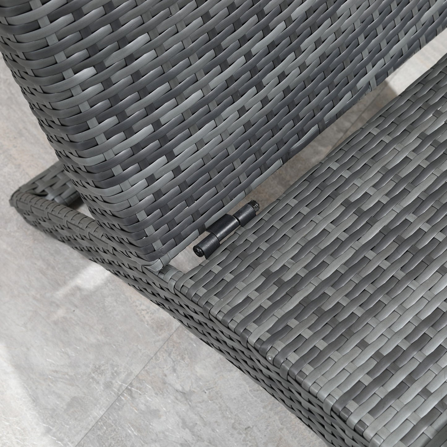 Folding Sun Lounger, PE Rattan Garden Lounger Chair