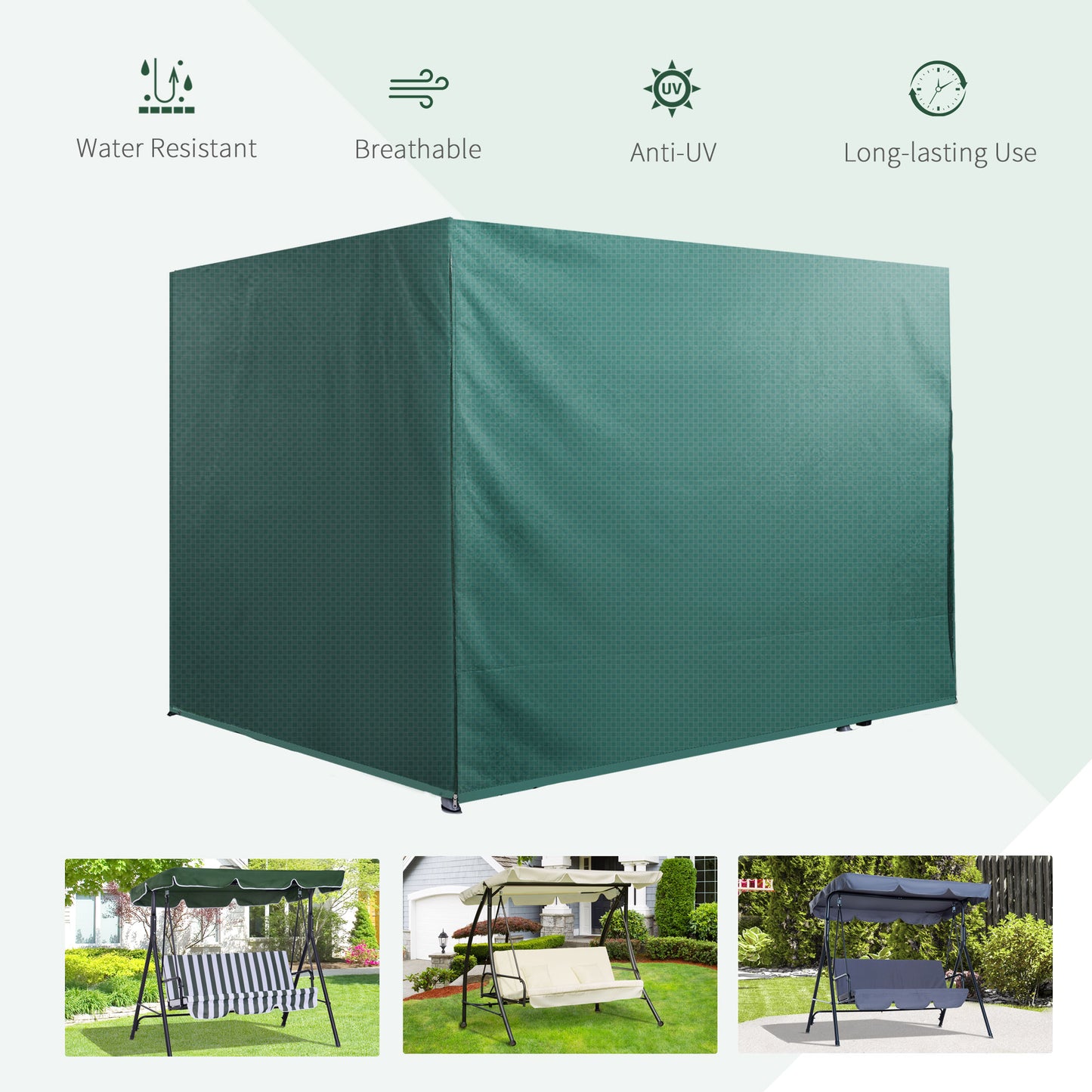 Patio 3 Seater Swing Chair Bench Cover Outdoor Garden Furniture