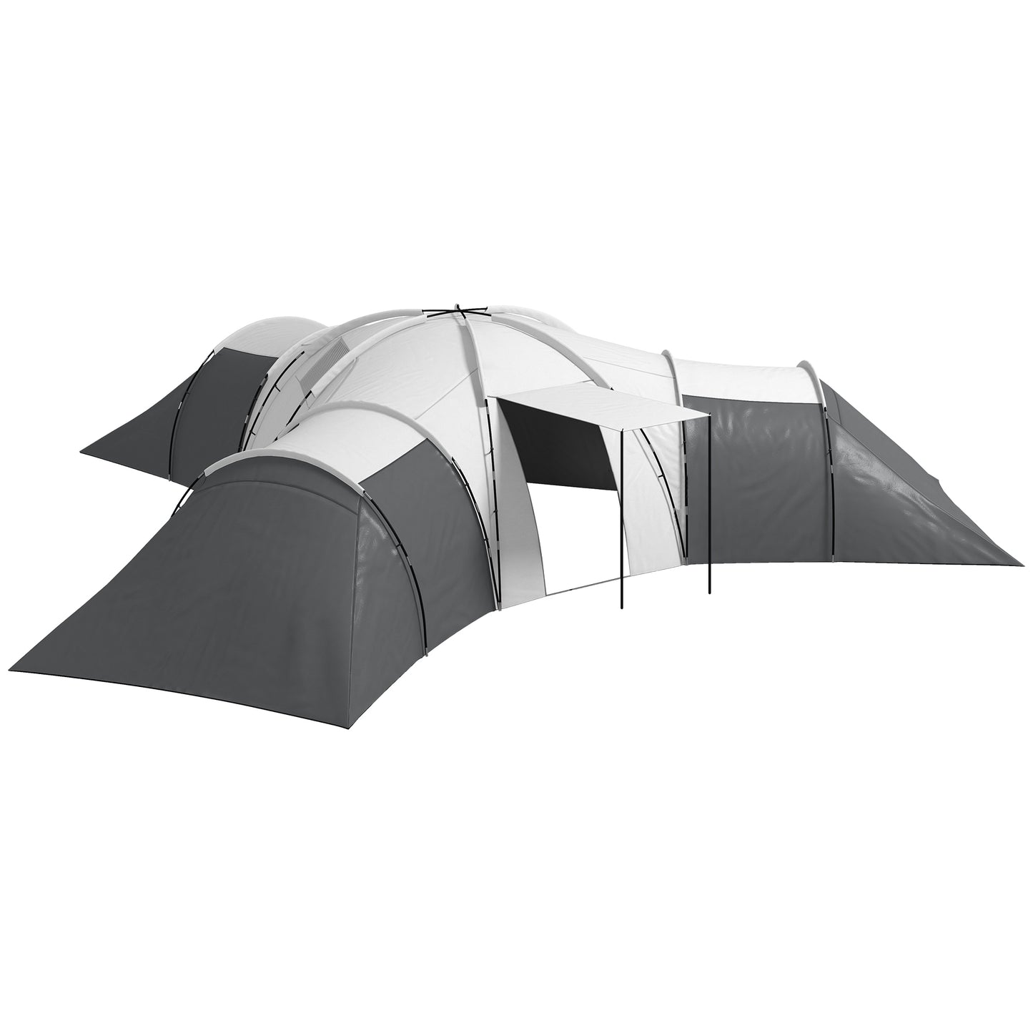6-9 Man Tent with Bedrooms and Living Room, Accessories Included