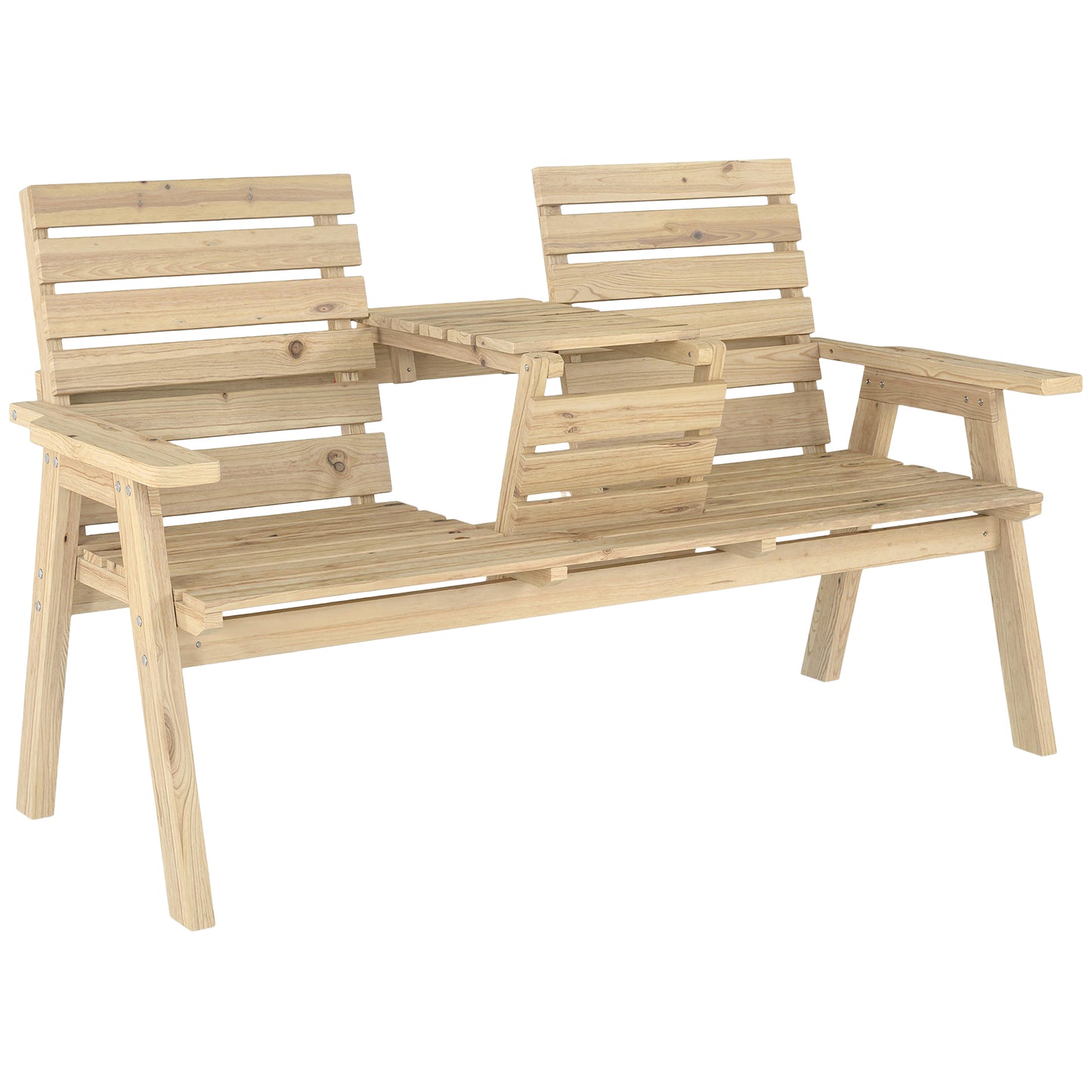 Fir Wood Convertible 2 to 3 Seater Outdoor Garden Bench