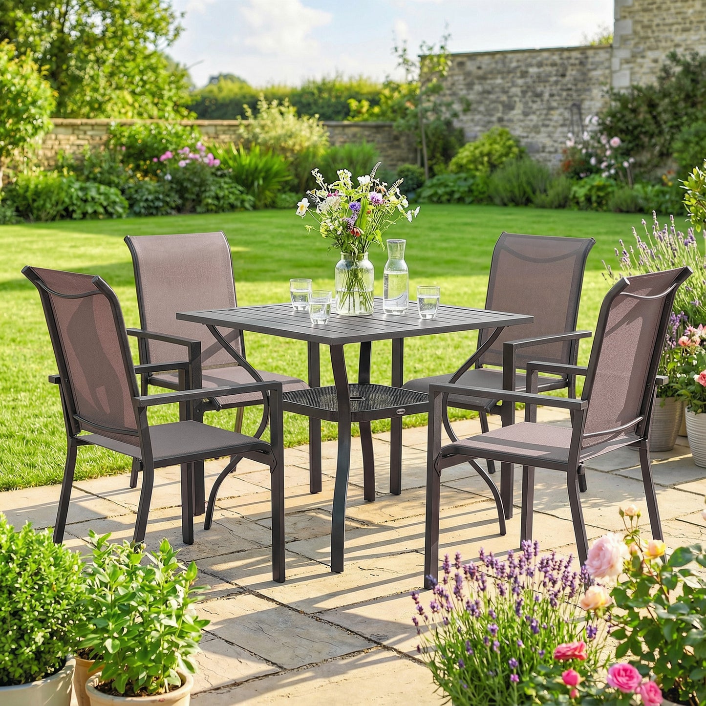 5 Pieces Outdoor Dining Set for 4