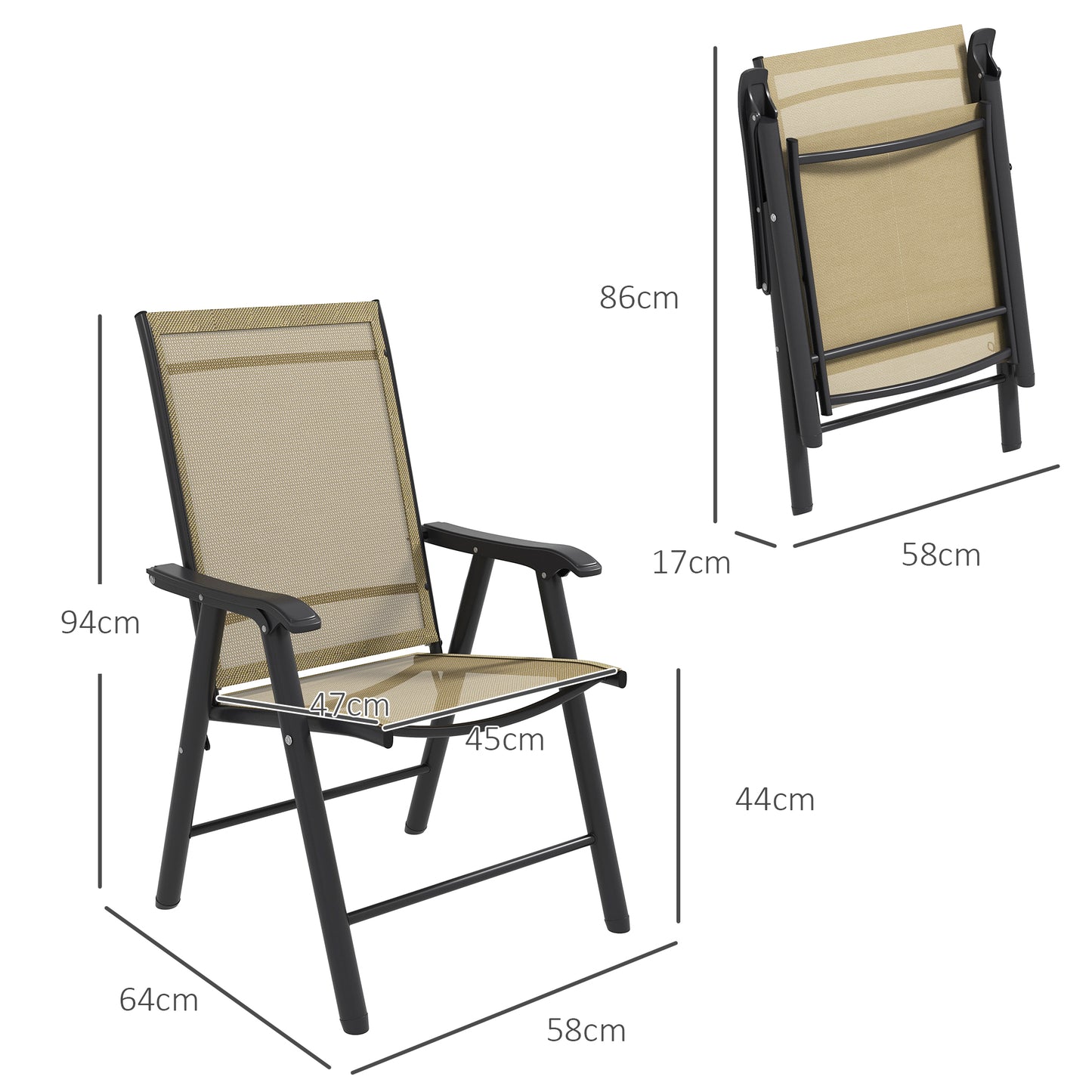 Set of Four Folding Garden Chairs