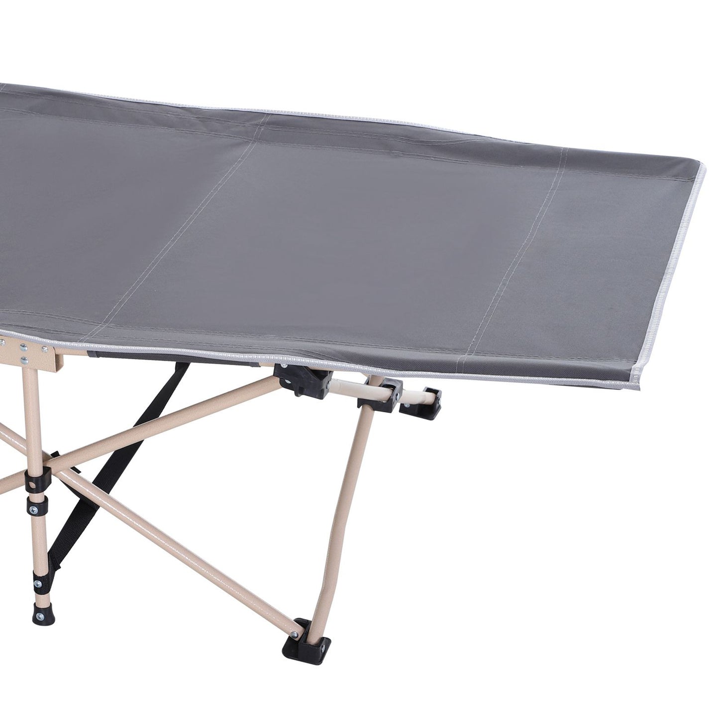 Single Steel Frame Portable Camping Cot, with Carry Bag