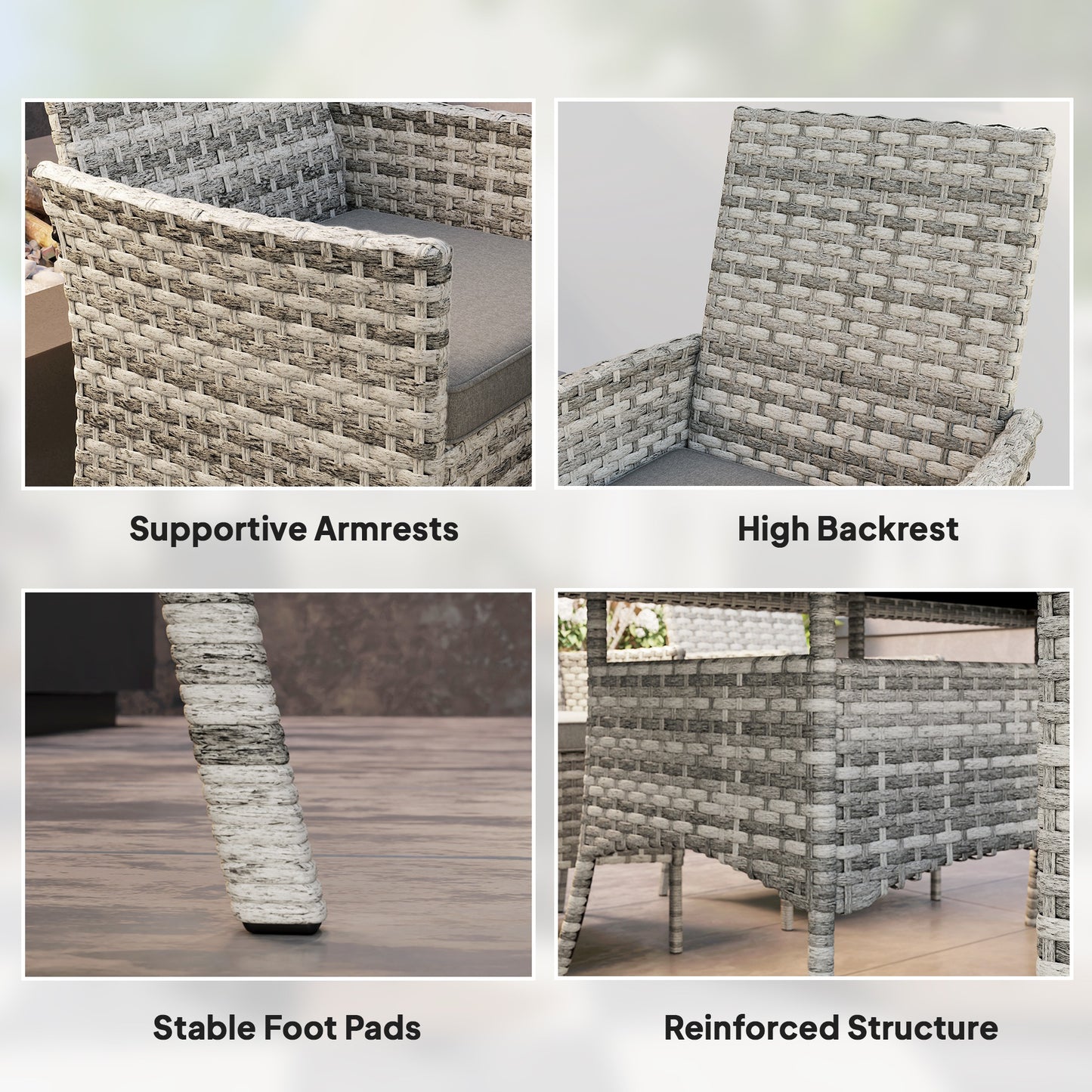 Seven-Piece Rattan Dining Set - Mixed