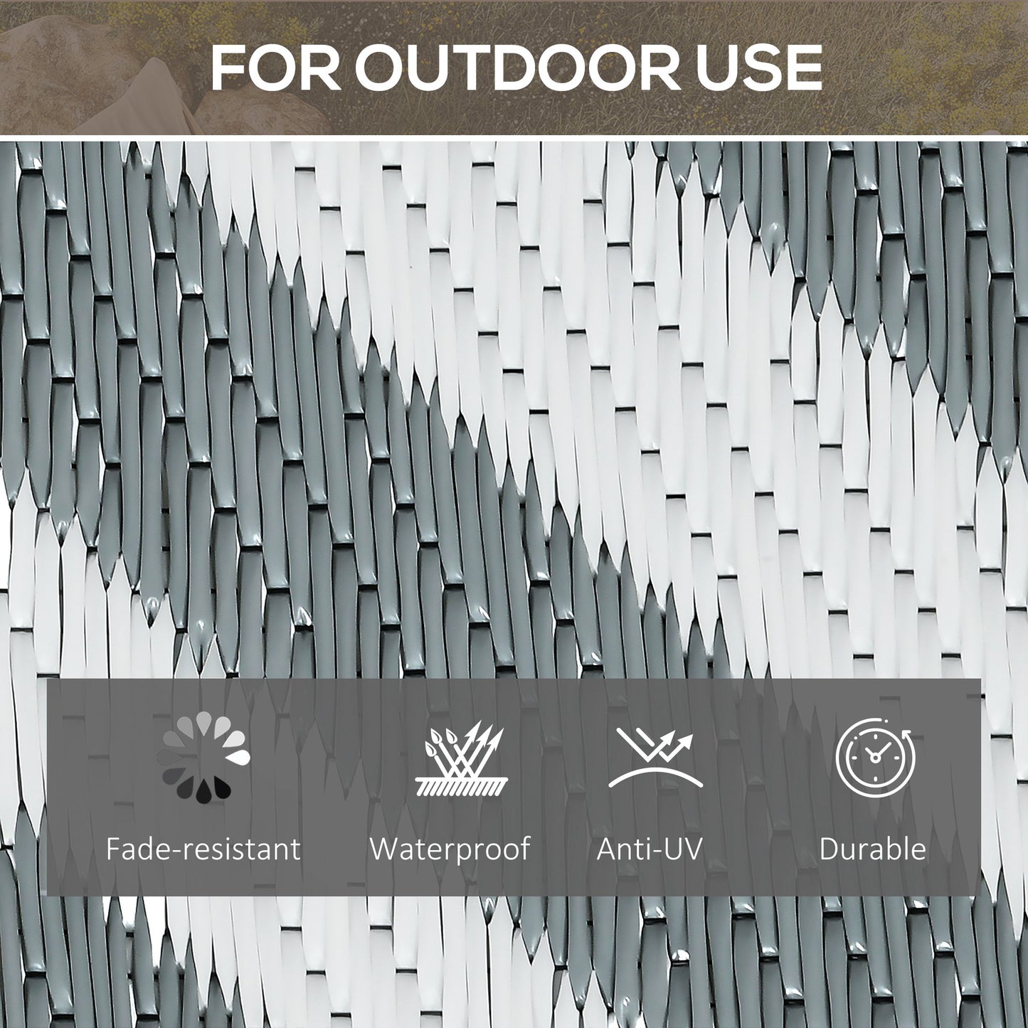 Outdoor Rug Reversible Mat Plastic Straw Rug Portable RV Camping Mat (1)