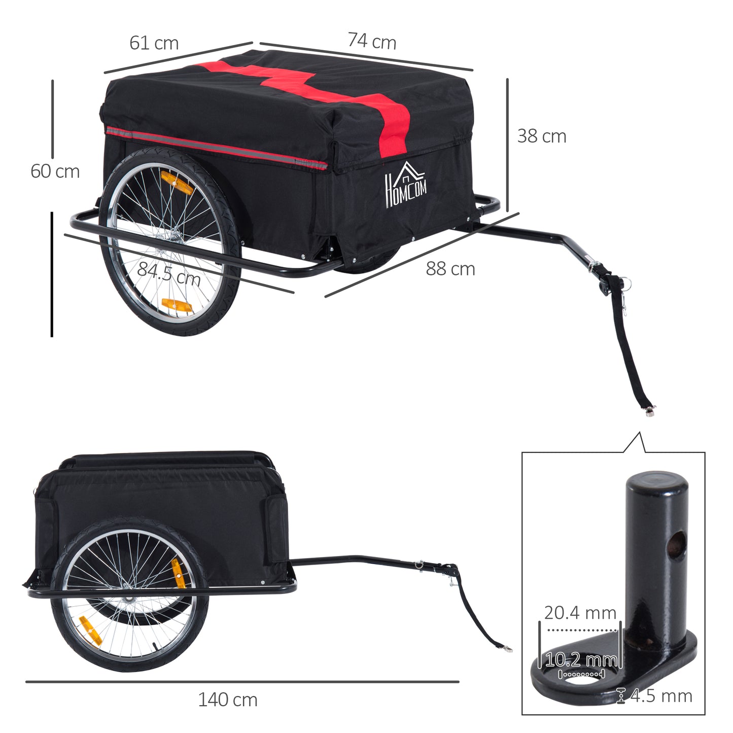 Two-Wheel Bicycle Large Cargo Wagon Trailer Oxford Fabric (1)