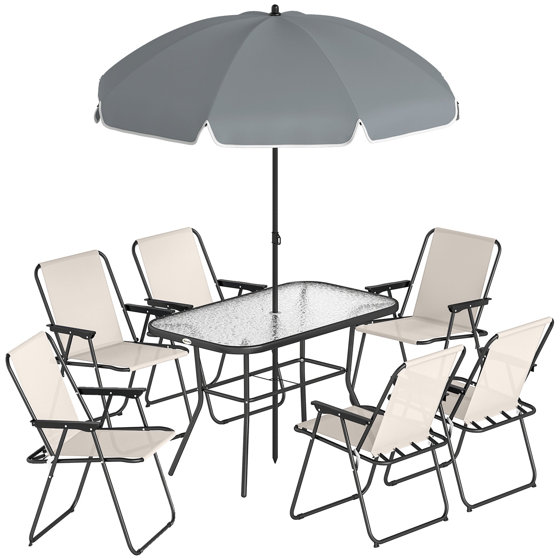 8 Piece Garden Dining Set with Umbrella Garden Furniture Set