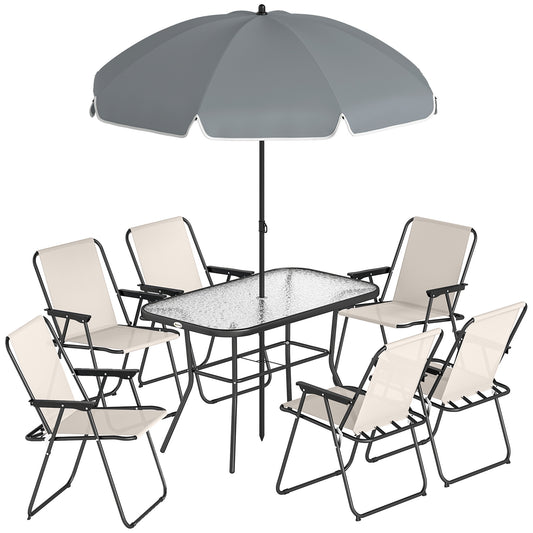 8 Piece Garden Dining Set with Umbrella Garden Furniture Set