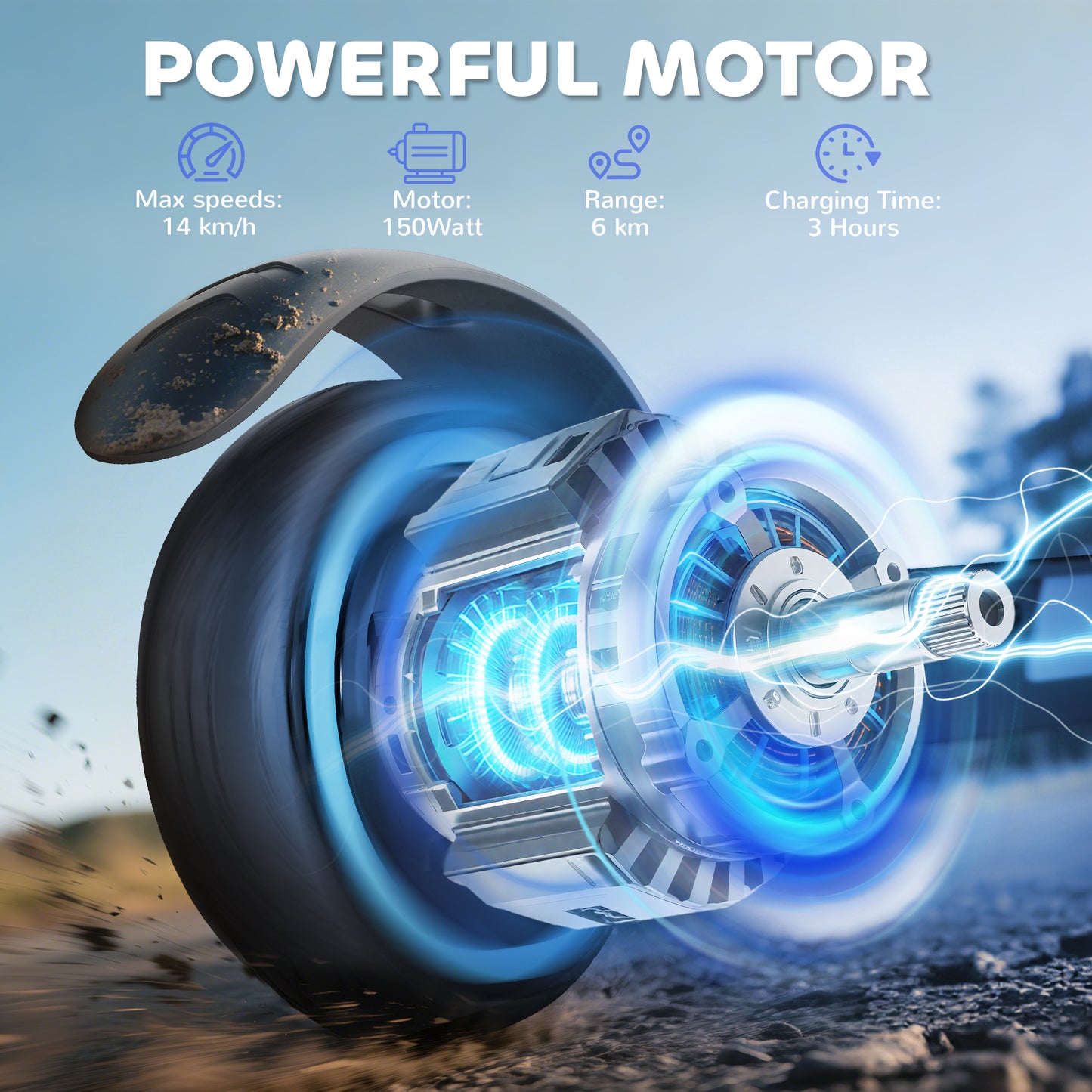 Folding Electric Scooter for Kids, with Dual Brakes