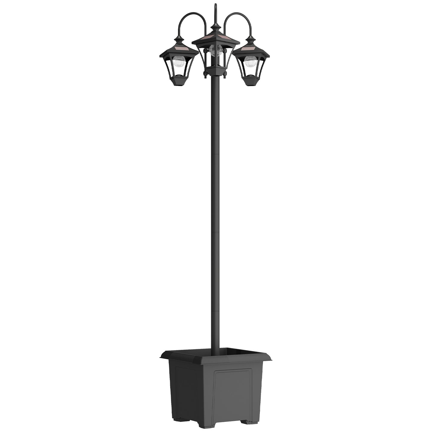 Solar Lamp Post with Dusk-to-Dawn Sensor Street Light