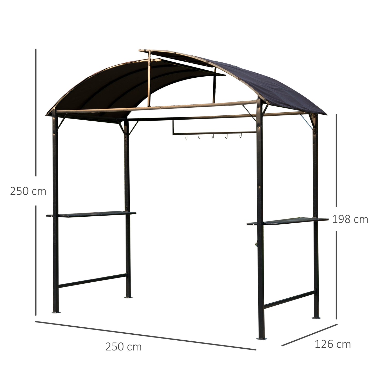Metal Smoking Gazebo Marquee Garden Patio BBQ Tent Grill Canopy