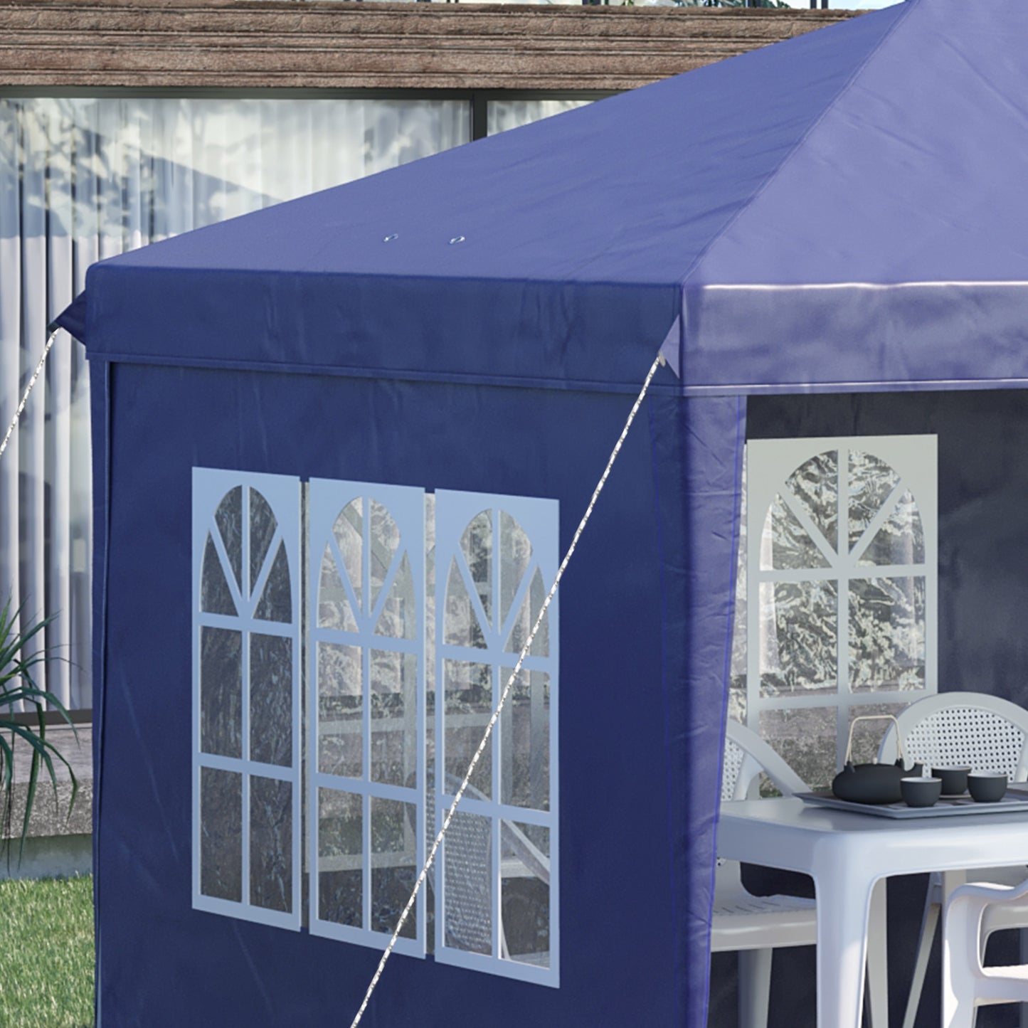 3 x 6m Pop Up Gazebo, Height Adjustable Marquee Party Tent