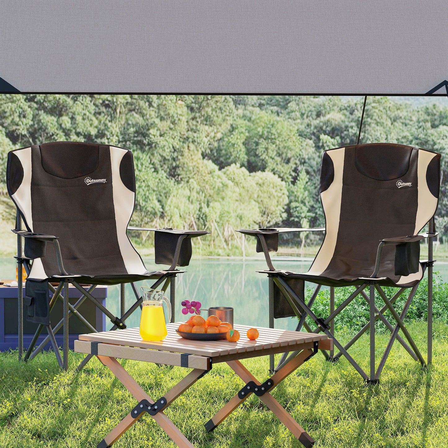 Set of 2 Folding Camping Chairs