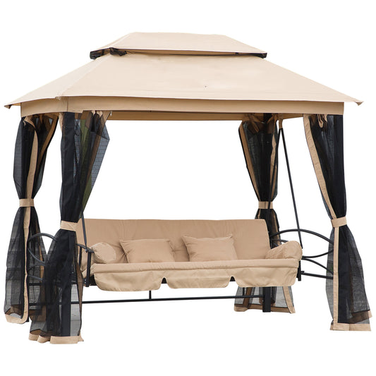 3 Seater Swing Chair 3-in-1 Convertible Garden Swing Seat Bed